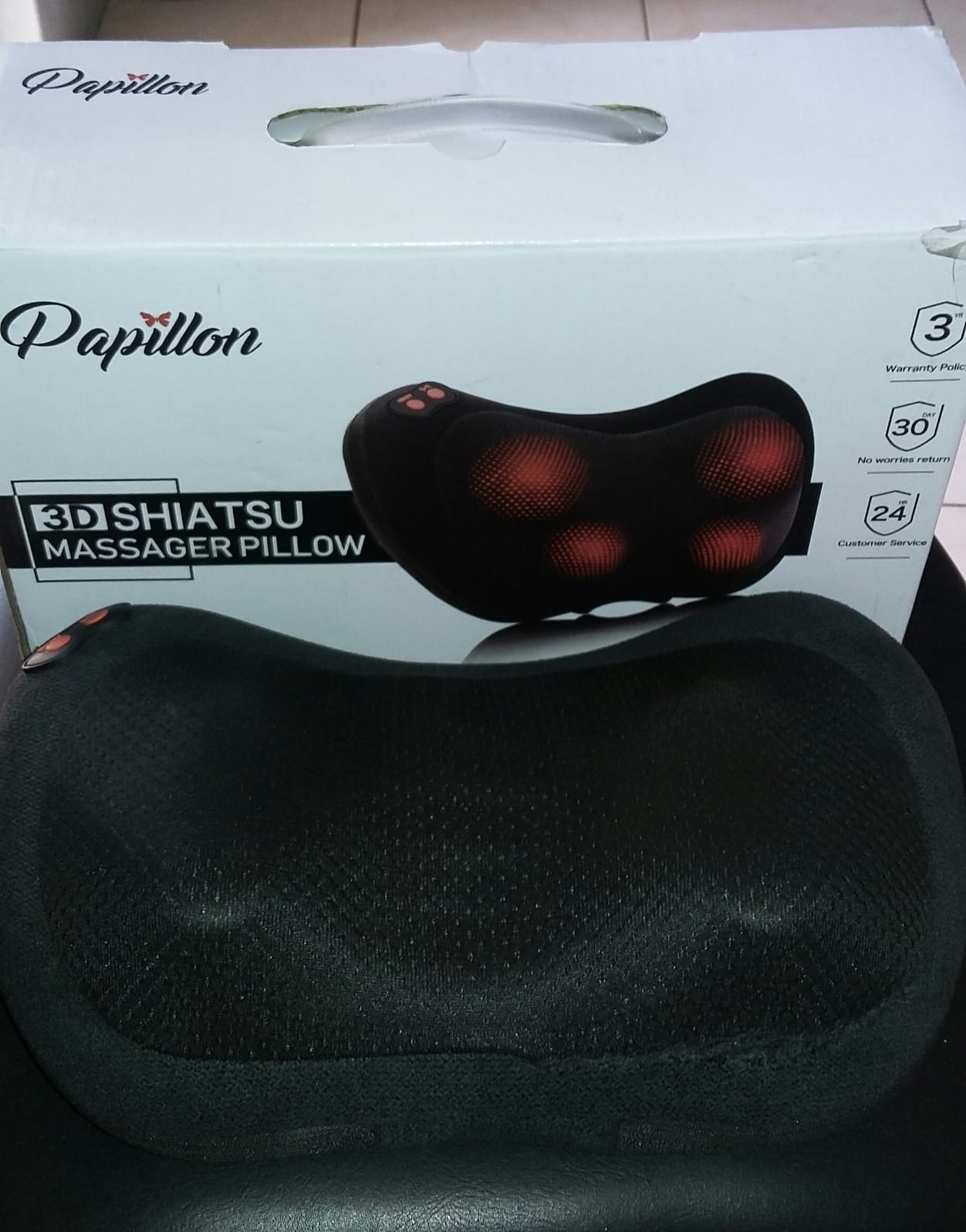 Papillon Back Massager with Heat, Shiatsu Pillow for Neck Shoulder Pain | Deep Tissue Kneading Massager for Back,Neck,Shoulder,Feet,Lower Back Pain Relief, Gifts for Women,Men,Mother,Her customer photo 2