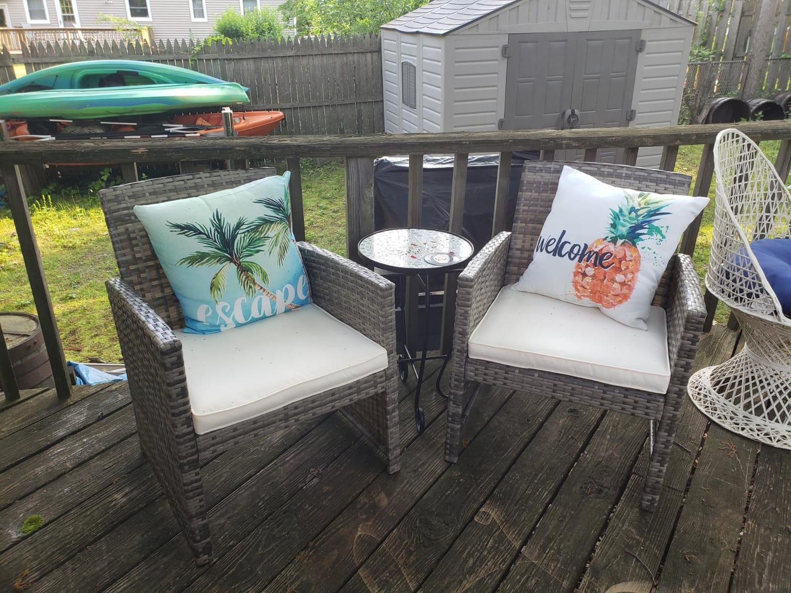 Goplus 4-Piece Rattan Patio Furniture Set, Outdoor Wicker Conversation Sofa with Weather Resistant Cushions and Tempered Glass Tabletop for Lawn Backyard Pool Garden (Beige) customer photo 2