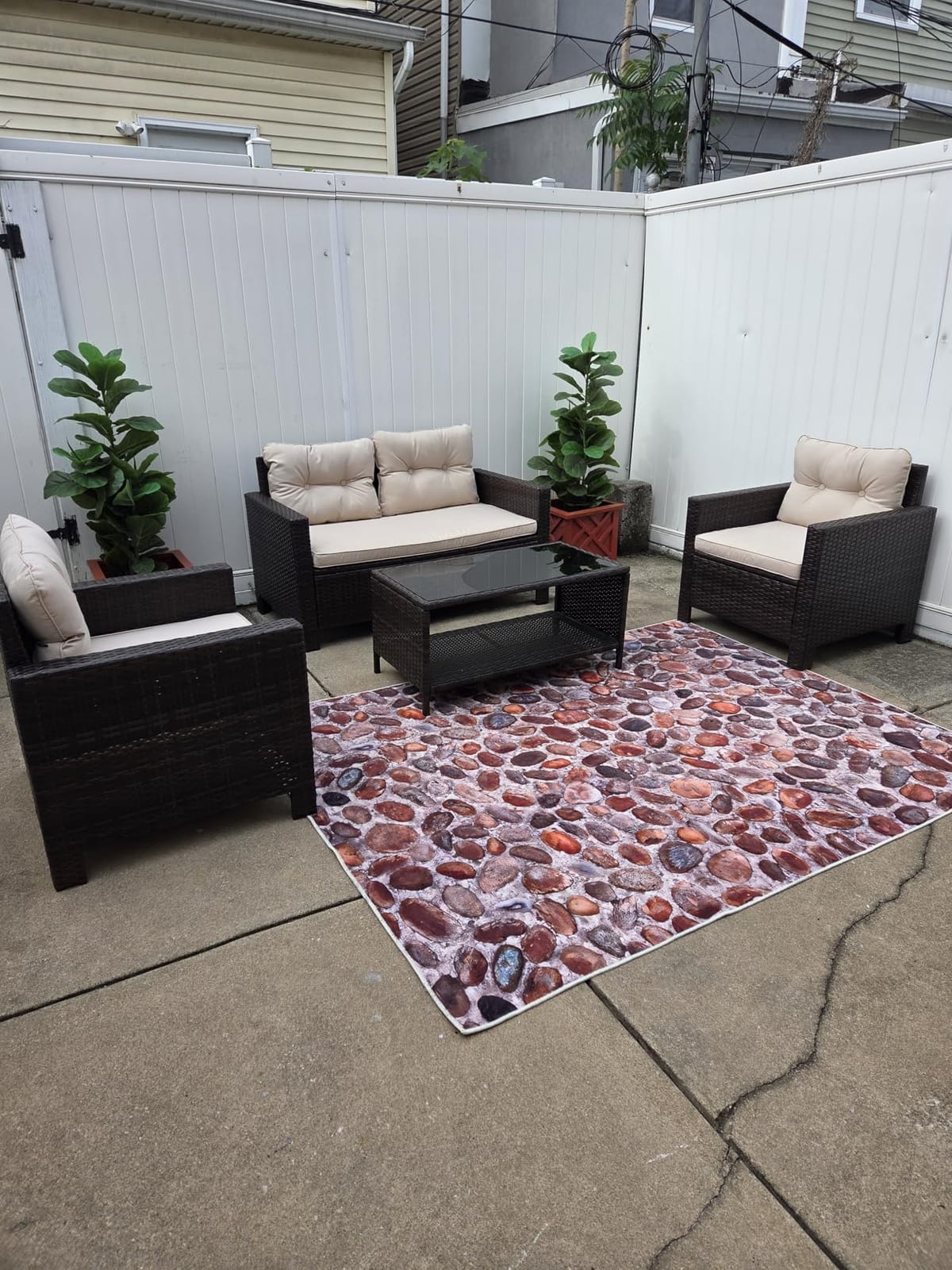 Homall 4 Pieces Patio Furniture Sets Wicker Chair Conversation Sofa customer photo 2