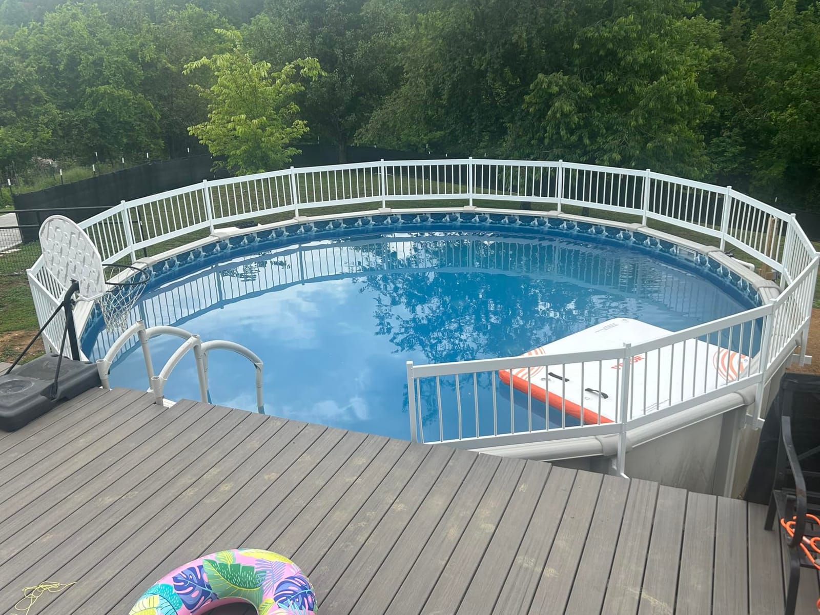 Aqua Select Above Ground Swimming Pool Resin Safety Pool Fence Base | White customer photo 1