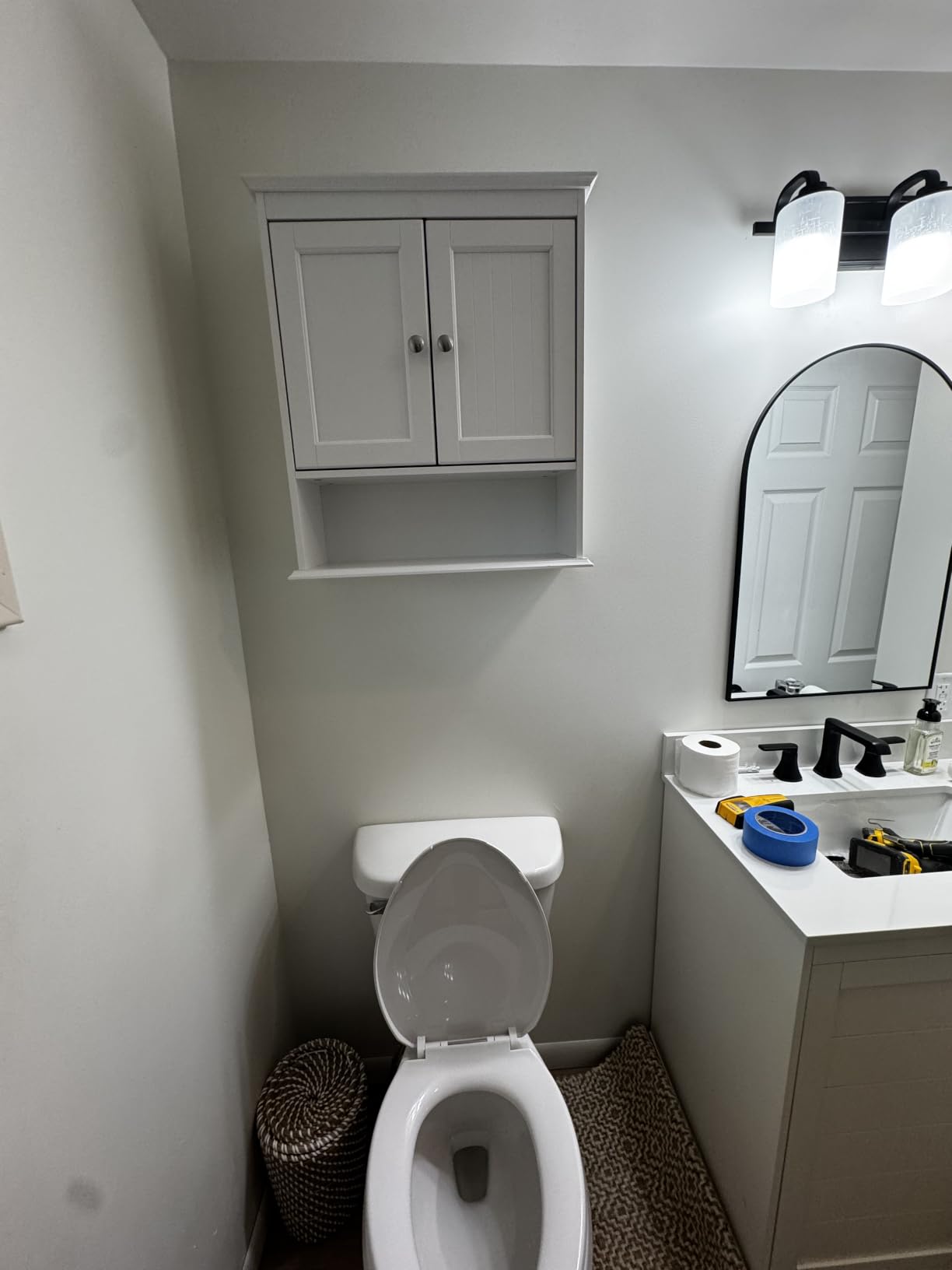 Spirich Bathroom Wall Cabinet with Beadboard Doors, White Medicine Cabinet customer photo 2
