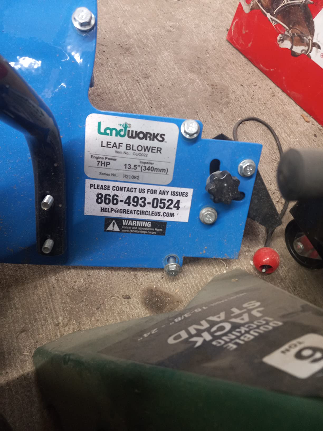 Landworks Leaf Blower Wheeled Walk Behind Jet Sweep Manual-Propelled Powerful 7HP 4 Stroke OHV Motor Output Wind Force of 150 MPH / 1270 CFM at 3600RPM customer photo 2