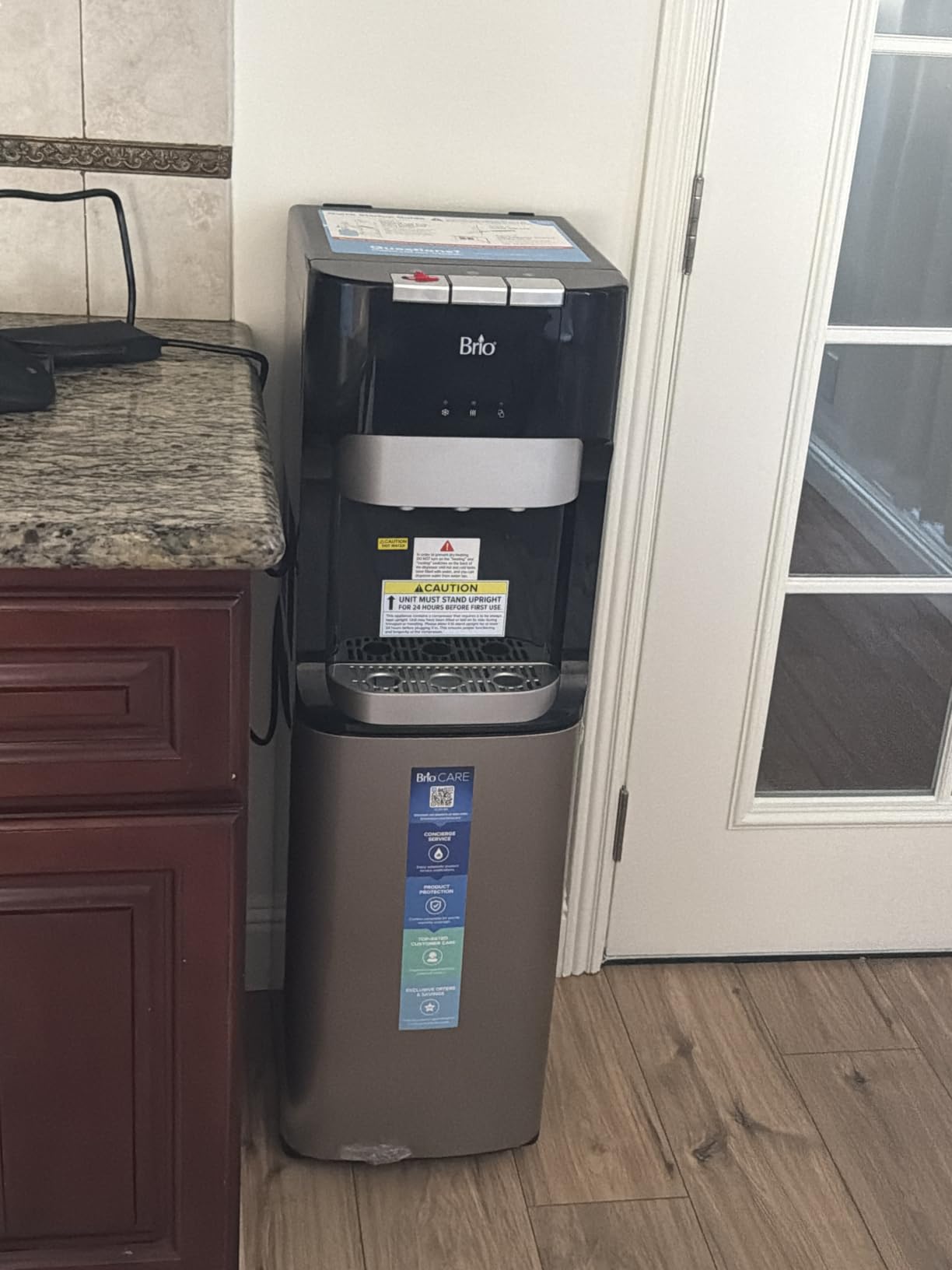Brio Bottom Loading Water Cooler Dispenser for 5 Gallon Bottles - 3 Temperatures with Hot, Room & Cold Spouts, Child Safety Lock, LED Display with Empty Bottle Alert, Stainless Steel customer photo 2