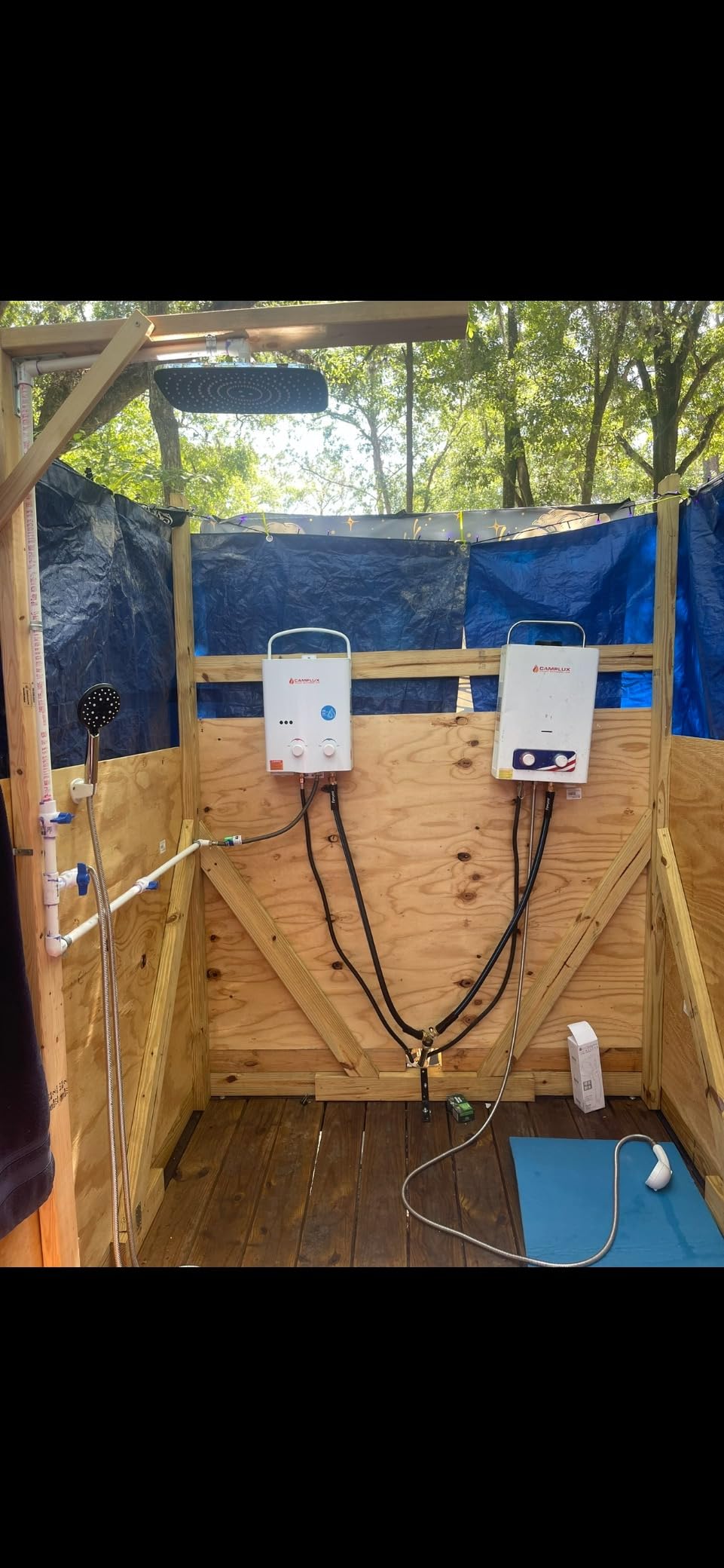 CAMPLUX Portable Propane Water Heater & Pump Kit, 1.32 GPM Tankless Gas Shower System with 12V Pump, Long Power Cables & Extension Hoses, Instant Hot Water for Off-Grid Camping, RV, AY132P43, White customer photo 2