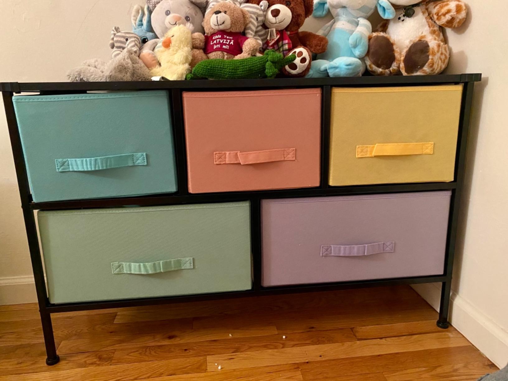 Sorbus Kids Dresser with 5 Fabric Drawers & Wood Top (Multi Color/White) customer photo 2