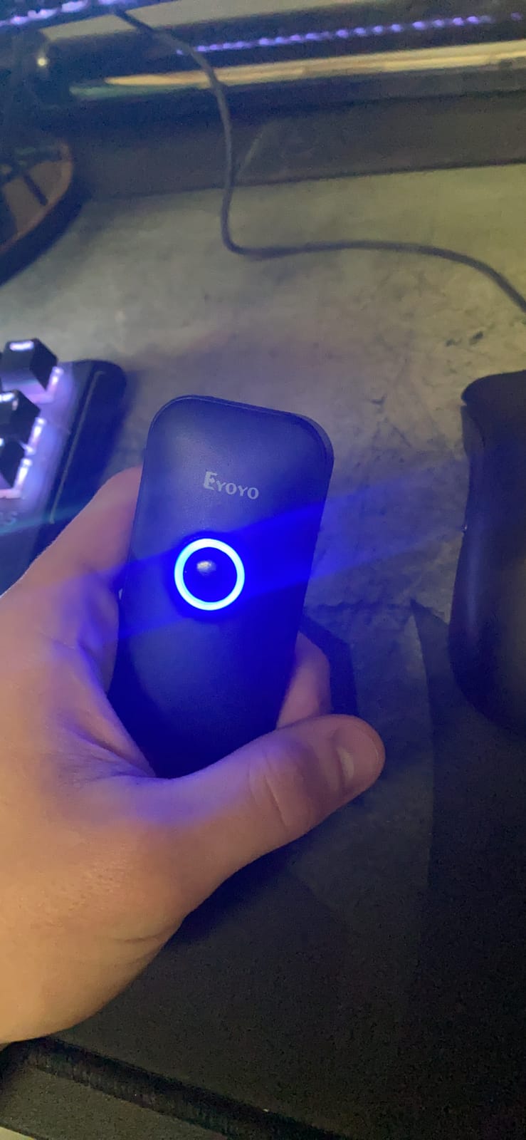 Eyoyo Mini 1D Bluetooth Barcode Scanner | 3-in-1 Bluetooth & USB Wired & 2.4G Wireless, Portable Bar Code Reader, Work with Windows, Android, iOS, Tablets or Computers customer photo 2