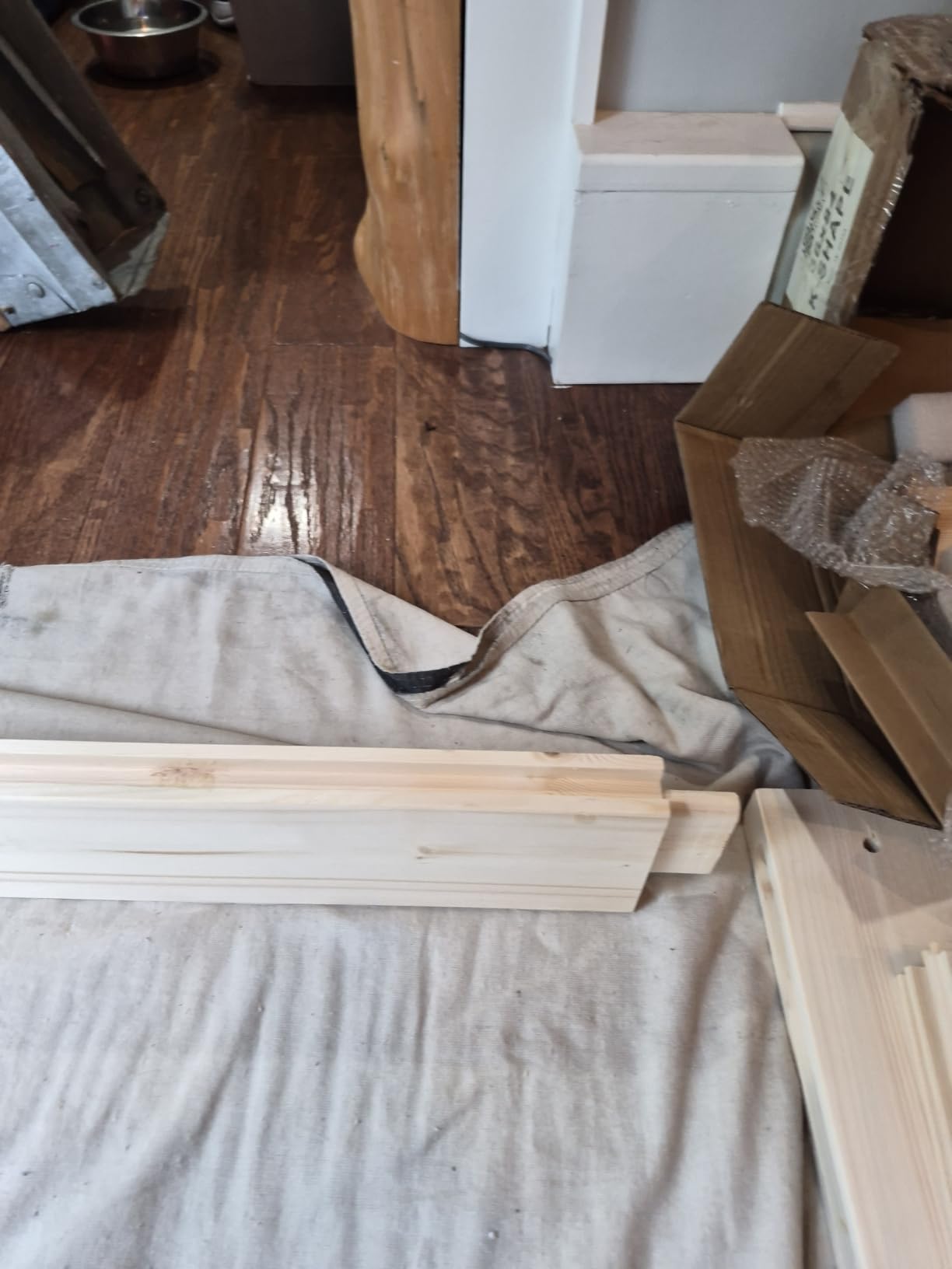 S&Z TOPHAND® 36in x 84in Unfinished British Brace Knotty Barn Door with Sliding Hardware Kit/Solid Wood/Sliding Door/Double Surfaces/A Simple Assembly is Required customer photo 2