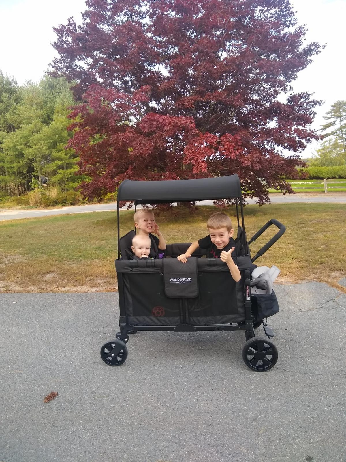 WonderFold W4 Original Stroller Wagon, 4 Seater, Black customer photo 2