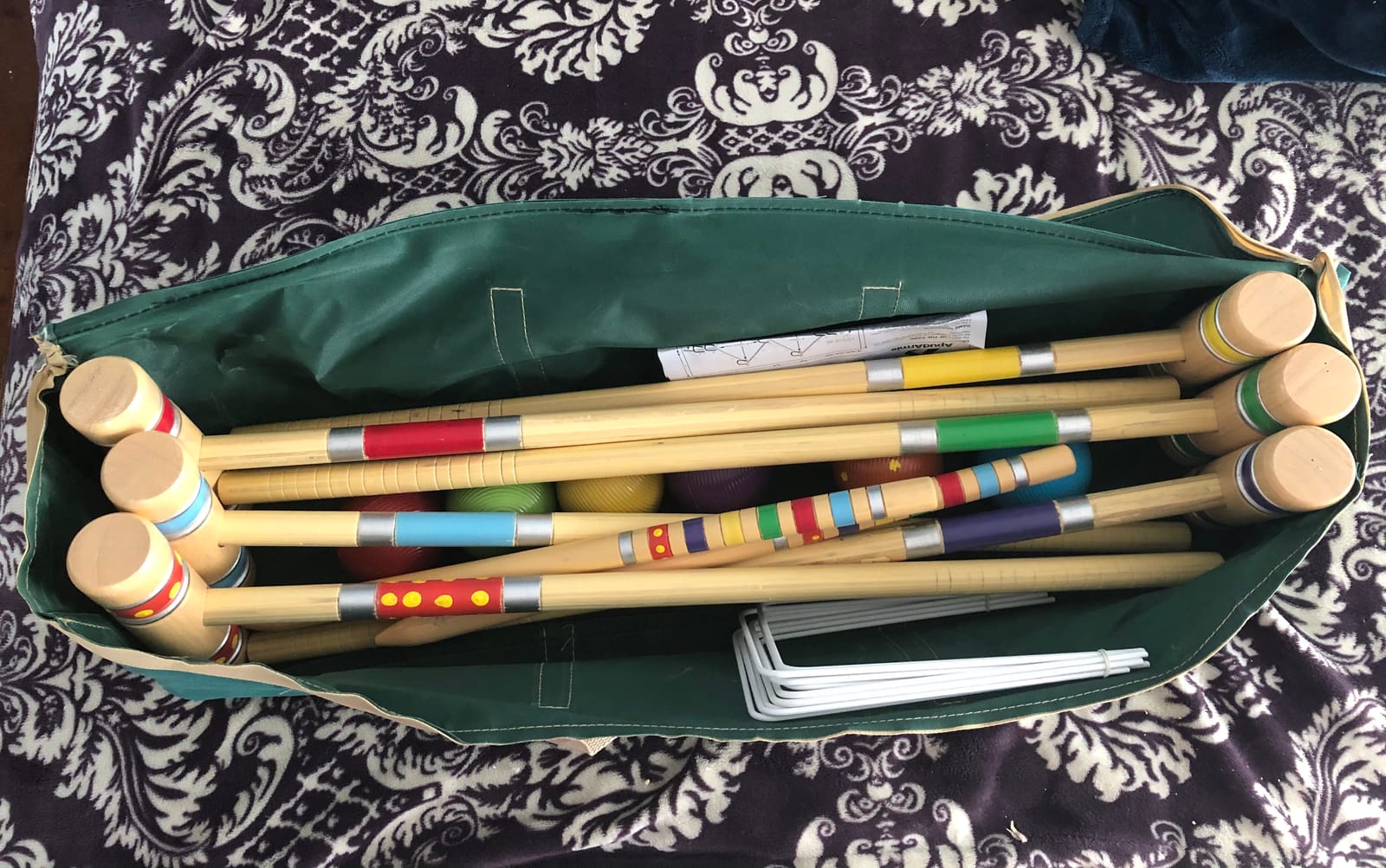 ApudArmis Six Player Croquet Set, 28In Wooden Mallets Outdoor Yard Game customer photo 2