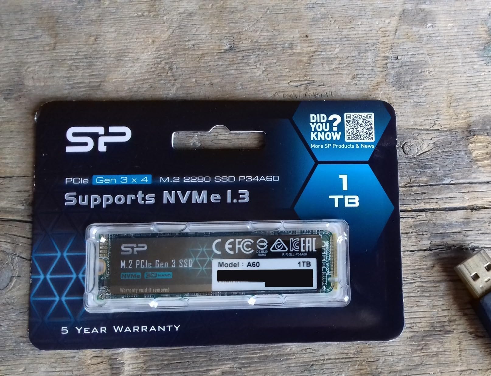 Silicon Power 1TB - NVMe M.2 PCIe Gen3x4 2280 SSD (SP001TBP34A60M28) customer photo 1