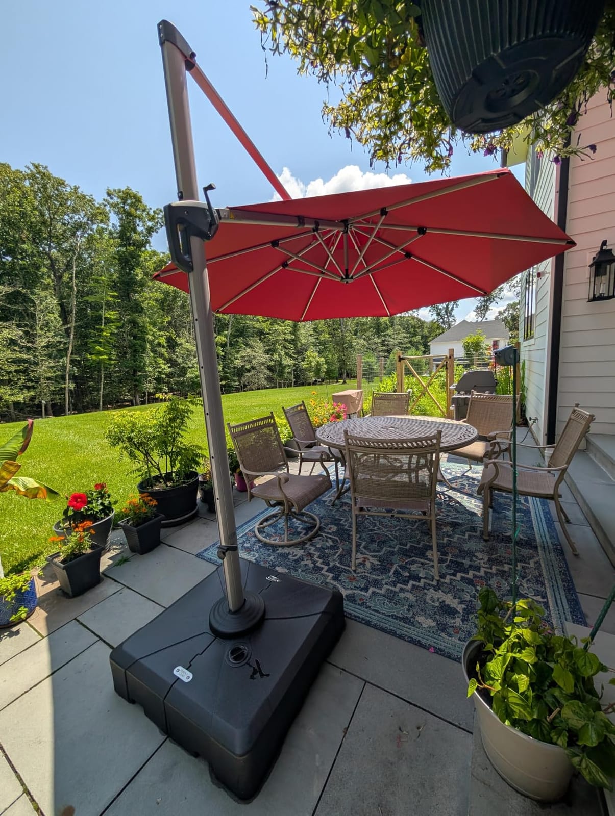 PURPLE LEAF Cantilever Patio Umbrella 10 FT Wind Resistant Canopy Brick Red customer photo 1