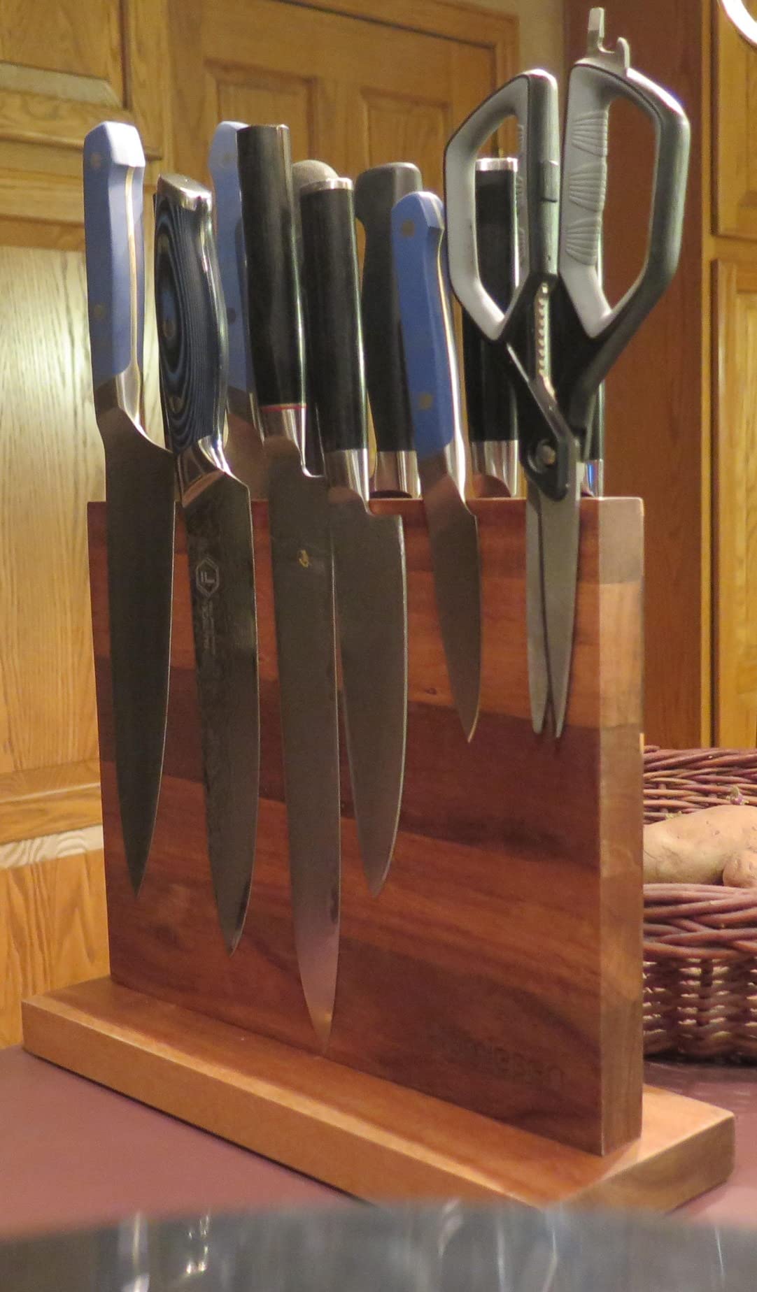 Home Kitchen Magnetic Knife Block Holder Rack Magnetic Stands with Strong Enhanced Magnets Multifunctional Storage Knife Holder customer photo 2