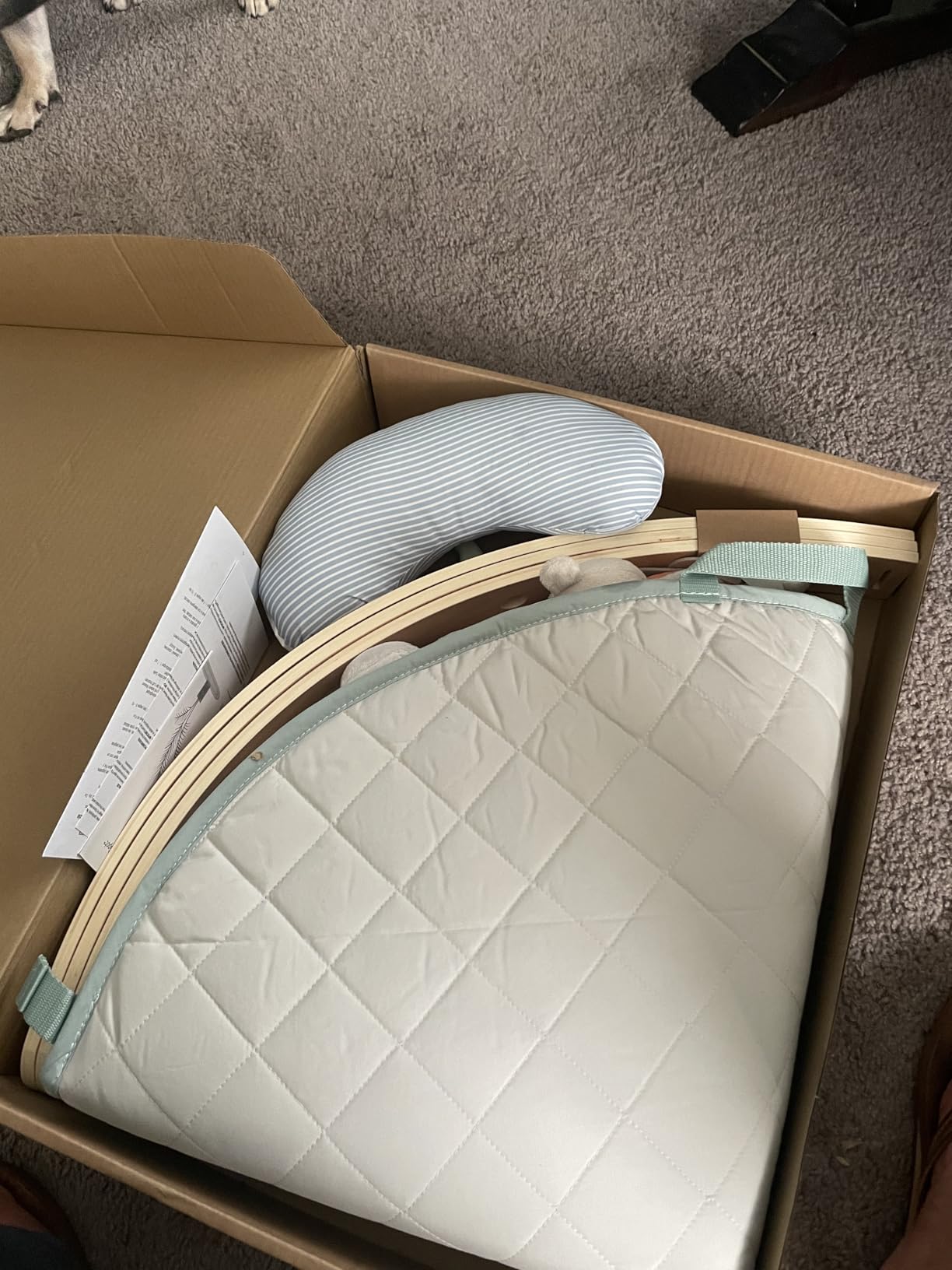 Ingenuity Cozy Spot Reversible Duvet Activity Gym & Play Mat with Wooden Toy bar - Loamy, Newborn and up customer photo 2