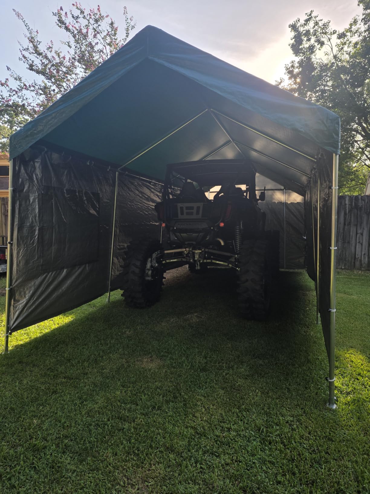 ADVANCE OUTDOOR 10x20 ft Heavy Duty Carport Potable Car Canopy Garage Party Tent Boat Shelter, Adjustable Height from 9.5 ft to 11 ft, Green customer photo 2