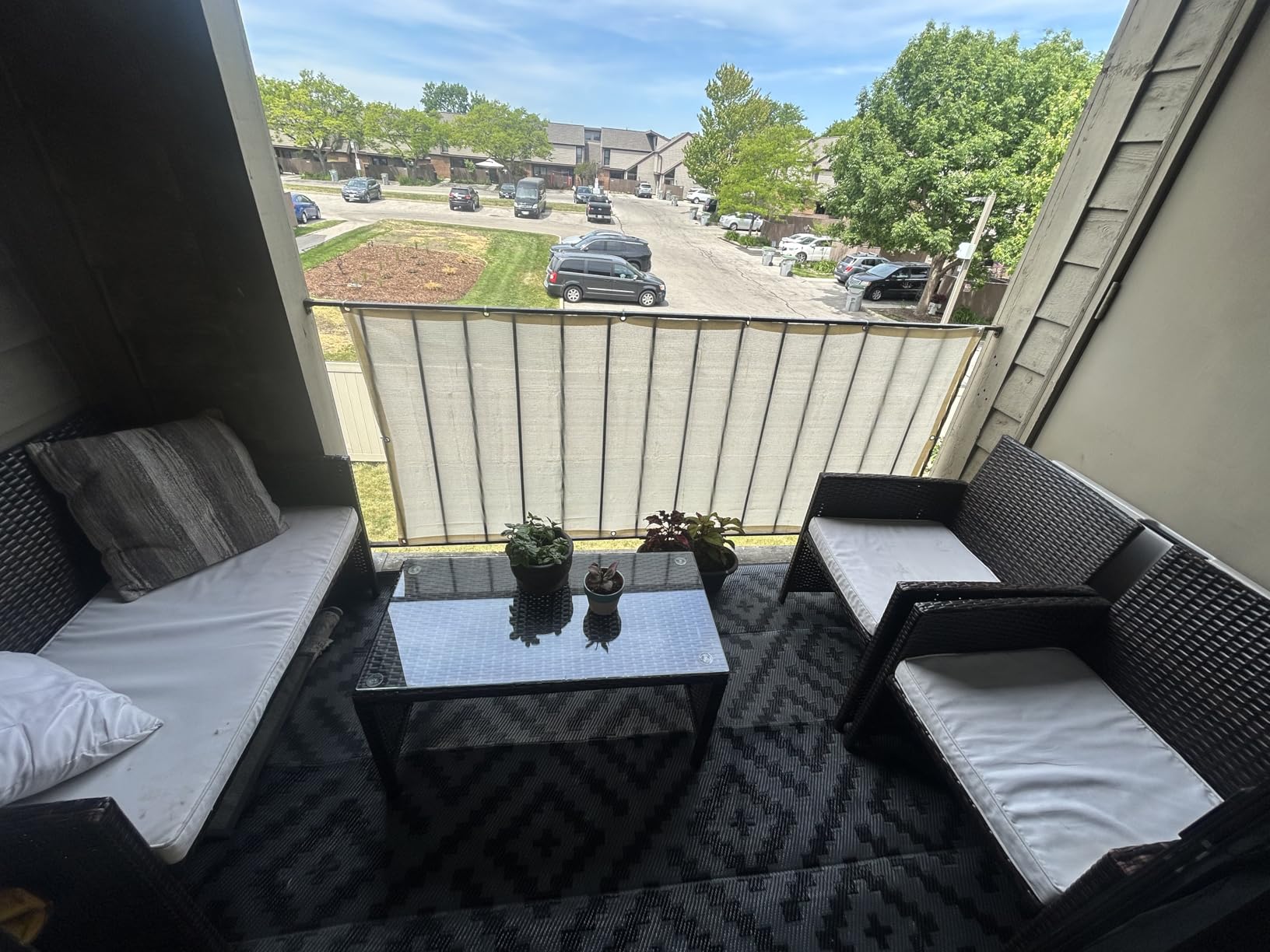 LOVE STORY 3' x 10' Balcony Privacy Screen Cover for Apartment, Dark Grey customer photo 1