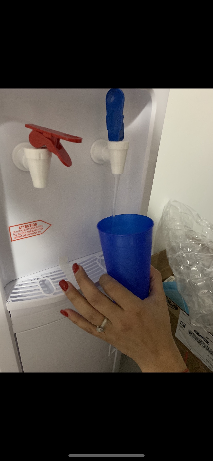 COSTWAY Water Cooler Dispenser for 3-5 Gallon Bottle | Top Loading Hot and Cold Water Dispenser with Storage, Child Lock, Water Cooler with Compression Refrigeration Technology customer photo 1