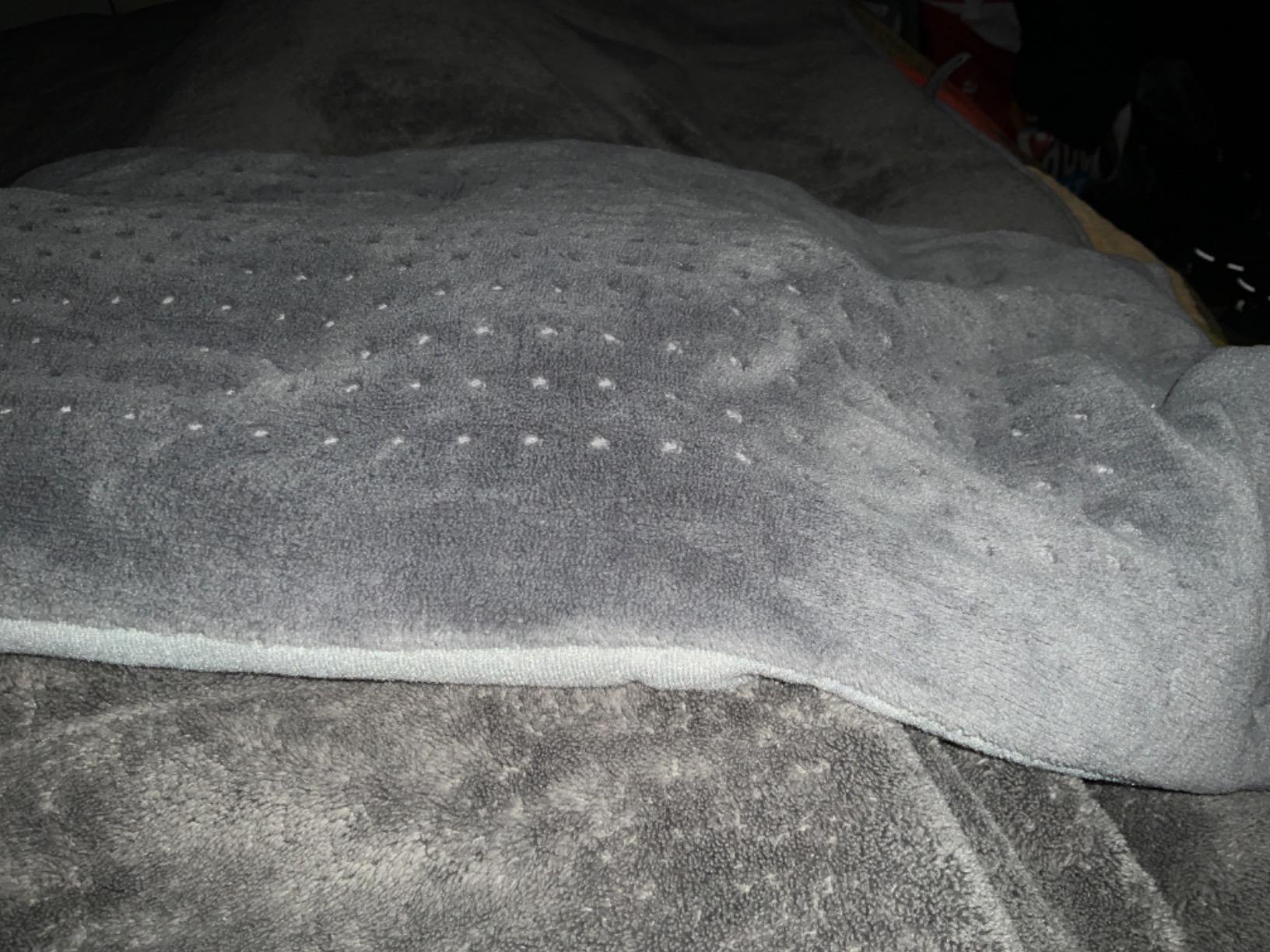 Calming Heat Massaging Vibrations Weighted Heating Pad by Sharper Image | Temperature Settings, Auto Shut-Off Feature, Gift for Holidays, Women & Men | 3 Heat, 6 Massage, 12” x 24”, 4 lbs customer photo 1