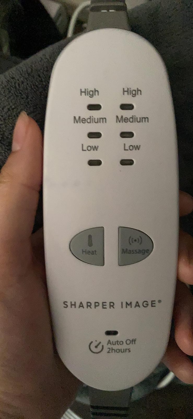 Calming Heat Massaging Vibrations Weighted Heating Pad by Sharper Image | Temperature Settings, Auto Shut-Off Feature, Gift for Holidays, Women & Men | 3 Heat, 6 Massage, 12” x 24”, 4 lbs customer photo 2