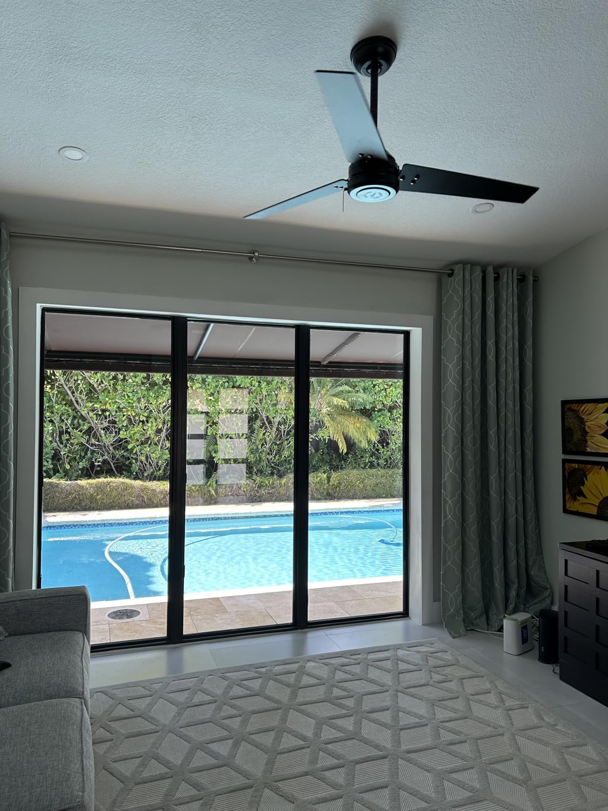 Hunter Cassius, Outdoor or Indoor, Ceiling Fan, 44 inch, Matte Black customer photo 2