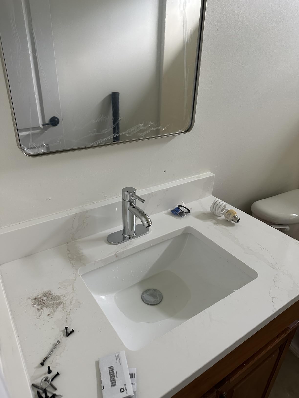 Bathroom Faucet Brushed Nickel Modern Single Hole Bathroom Sink Faucet with Single Handle Suitable for 1 or 3 Holes,Supply Deck Plate and Hose customer photo 1