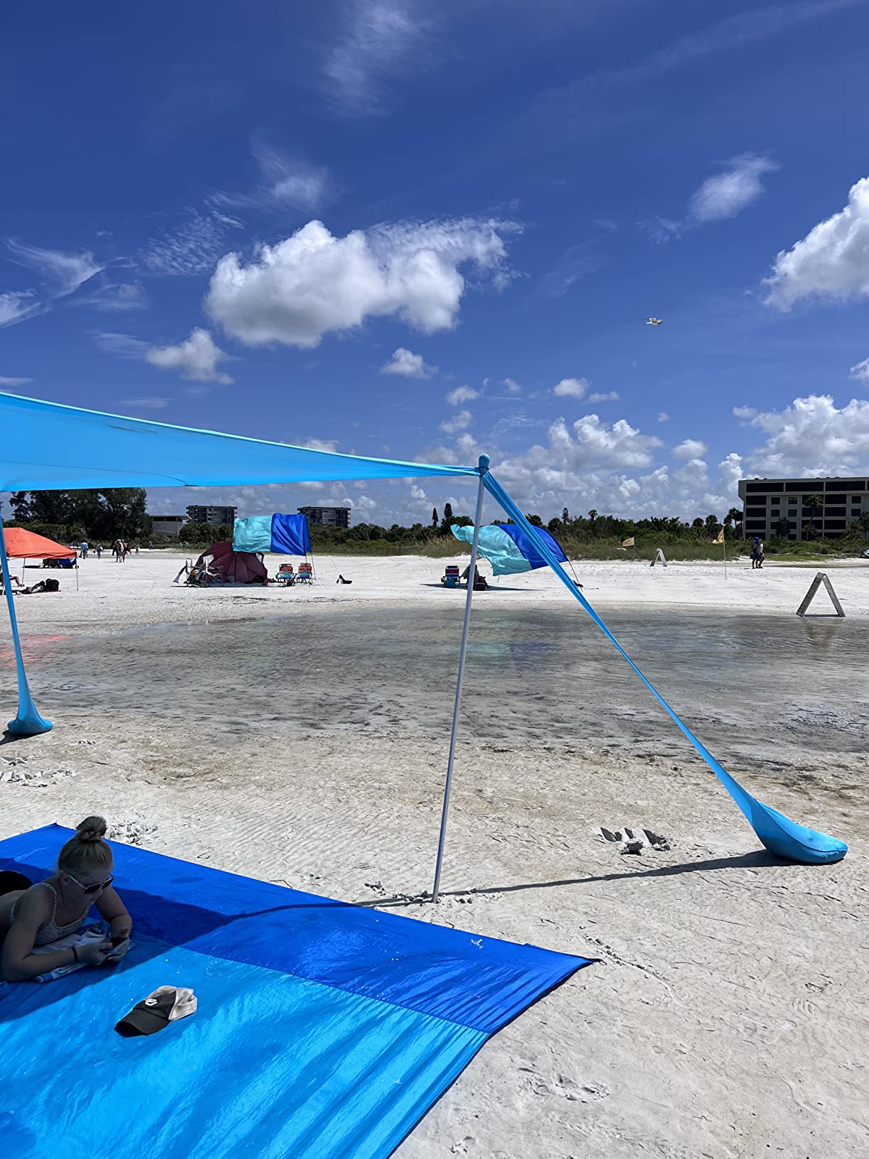 SUN NINJA Beach Tent Sun Shelter, Beach Shade Canopy with UPF50+ Protection customer photo 2