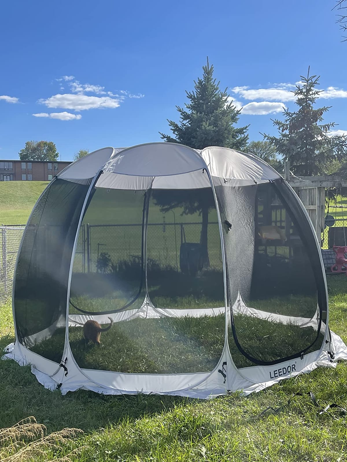 LEEDOR Pop Up Screen House, 6-10-15 Person Outdoor Screen Tent，Camping Screen Room with Carry Bag, Screened Gazebo with Mosquito Netting, Instant UV Resistant Sun Shelter for Garden, Patio, Backyard customer photo 2