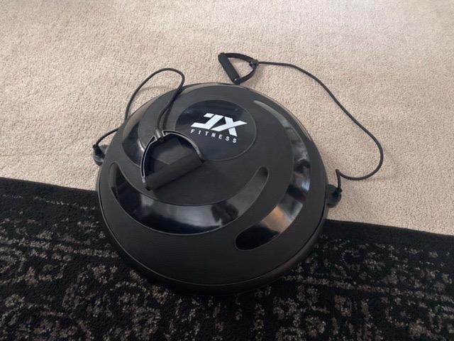 JX FITNESS 58cm Balance Half Ball Trainer, Stability Exercise Yoga Half Ball with Resistance Bands & Pump - Improve Core and Ab Strength with Full Body Home Gym Workouts Or Fitness Training customer photo 2