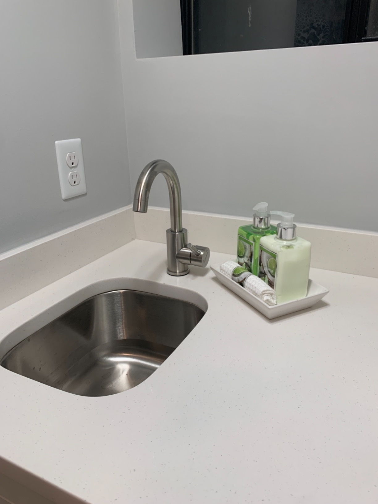 Wet Bar Sink Faucet, Stainless Steel 360 Swivel Bar Mixer with 3 Hole Cover Deck Plate, Small Modern Single Handle Tap for Kitchen Bath Bathroom Sink, Brushed Nickel … customer photo 1