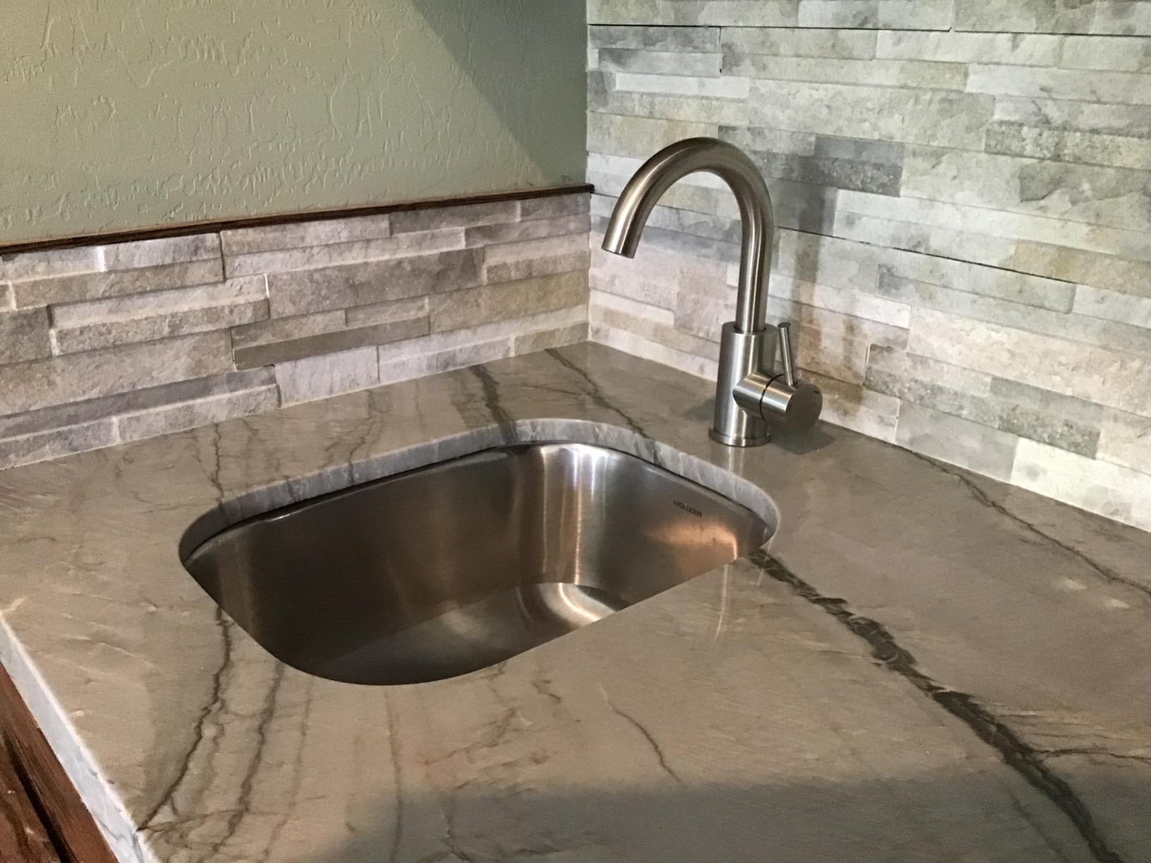 Wet Bar Sink Faucet, Stainless Steel 360 Swivel Bar Mixer with 3 Hole Cover Deck Plate, Small Modern Single Handle Tap for Kitchen Bath Bathroom Sink, Brushed Nickel … customer photo 2