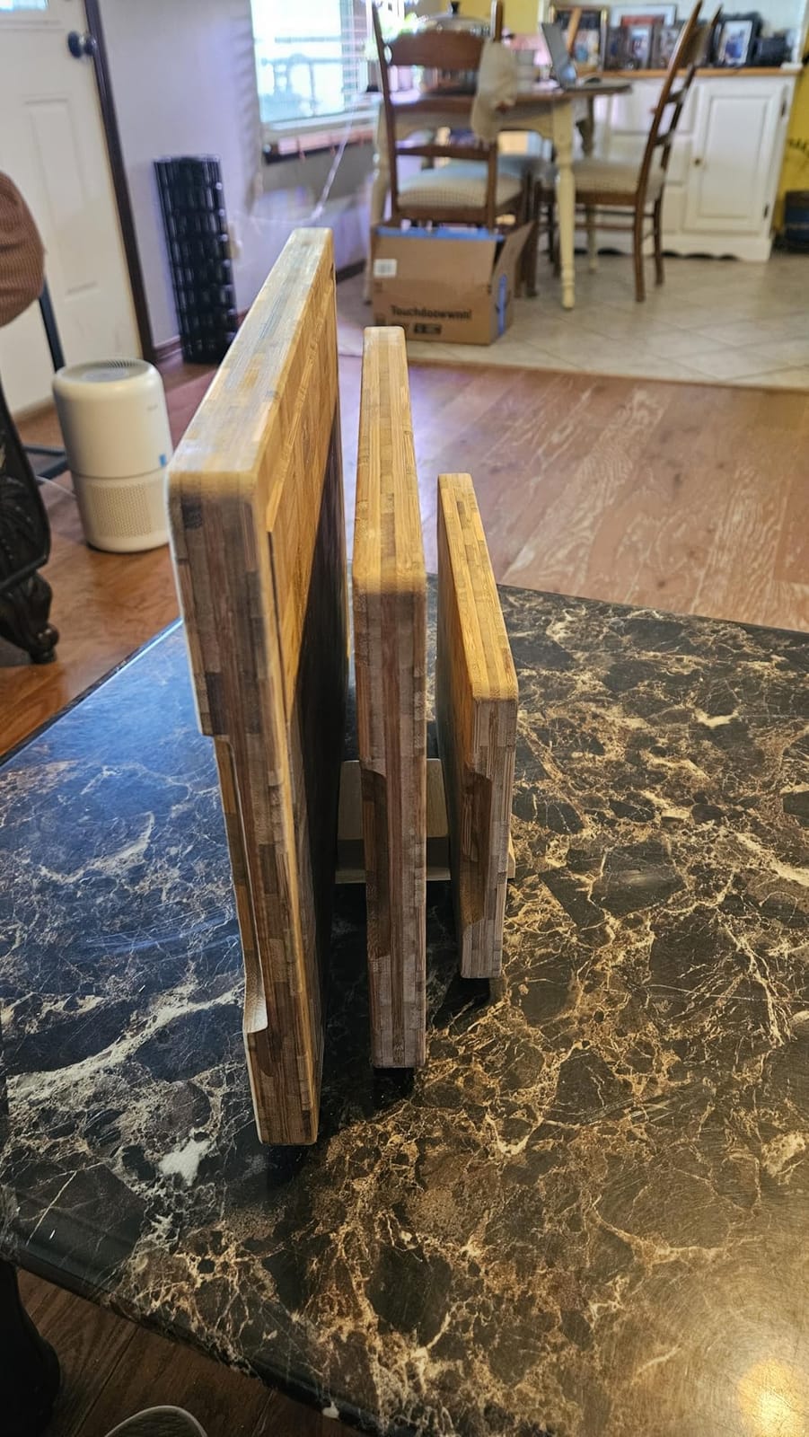 Kikcoin Extra Large Bamboo Cutting Boards, (Set of 3) Chopping Boards with Juice Groove Bamboo Wood Cutting Board Set Butcher Block for Kitchen, End Grain Serving Tray customer photo 1
