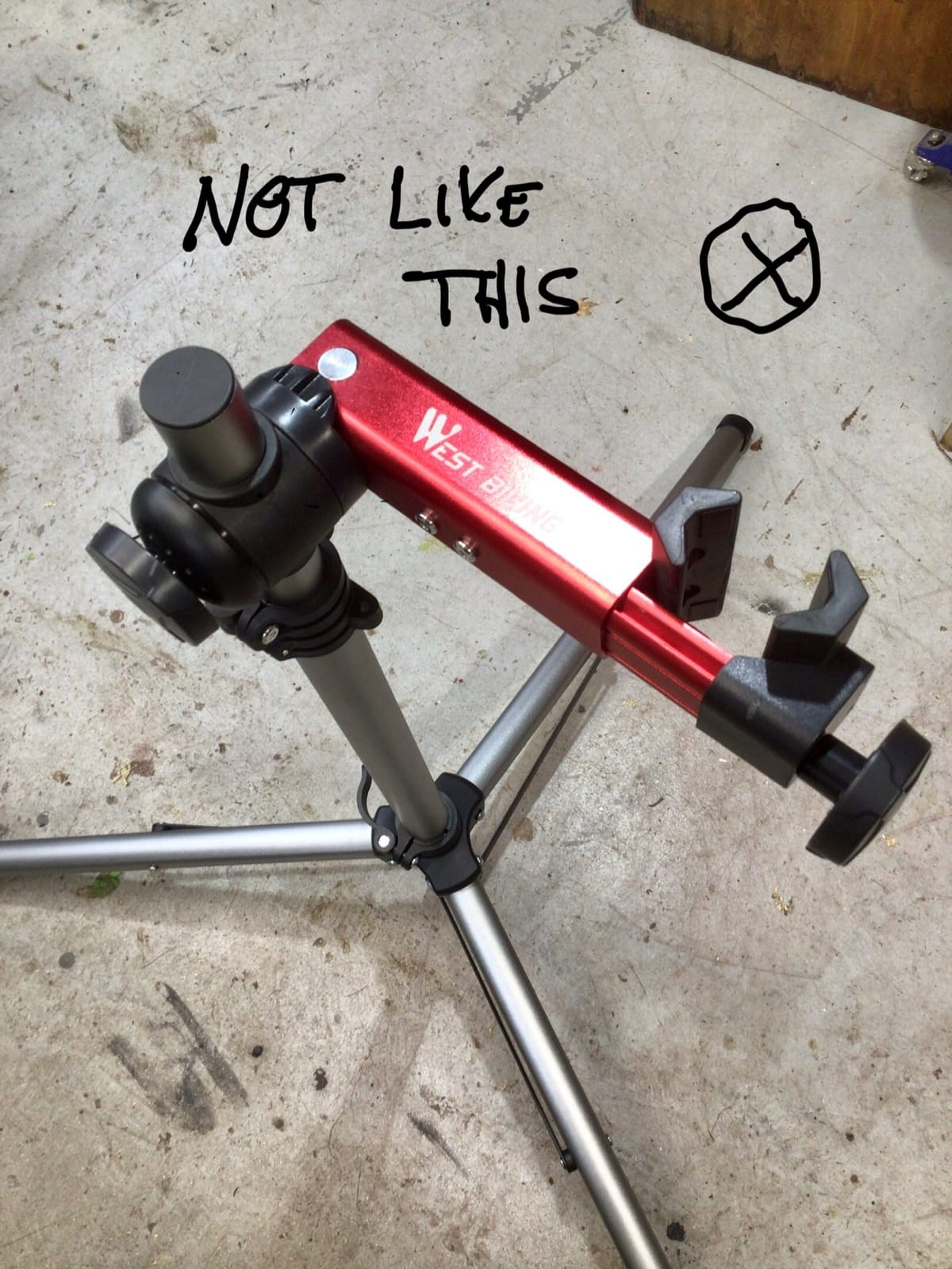 West Biking Bike Repair Stand(Max 85 Lbs) - Adjustable Foldable Bike Workstand With Quick Release,Bicycle Maintenance Rack Workstand For Home Mechanics,Tripod Base Park Tool Repair Stand customer photo 1