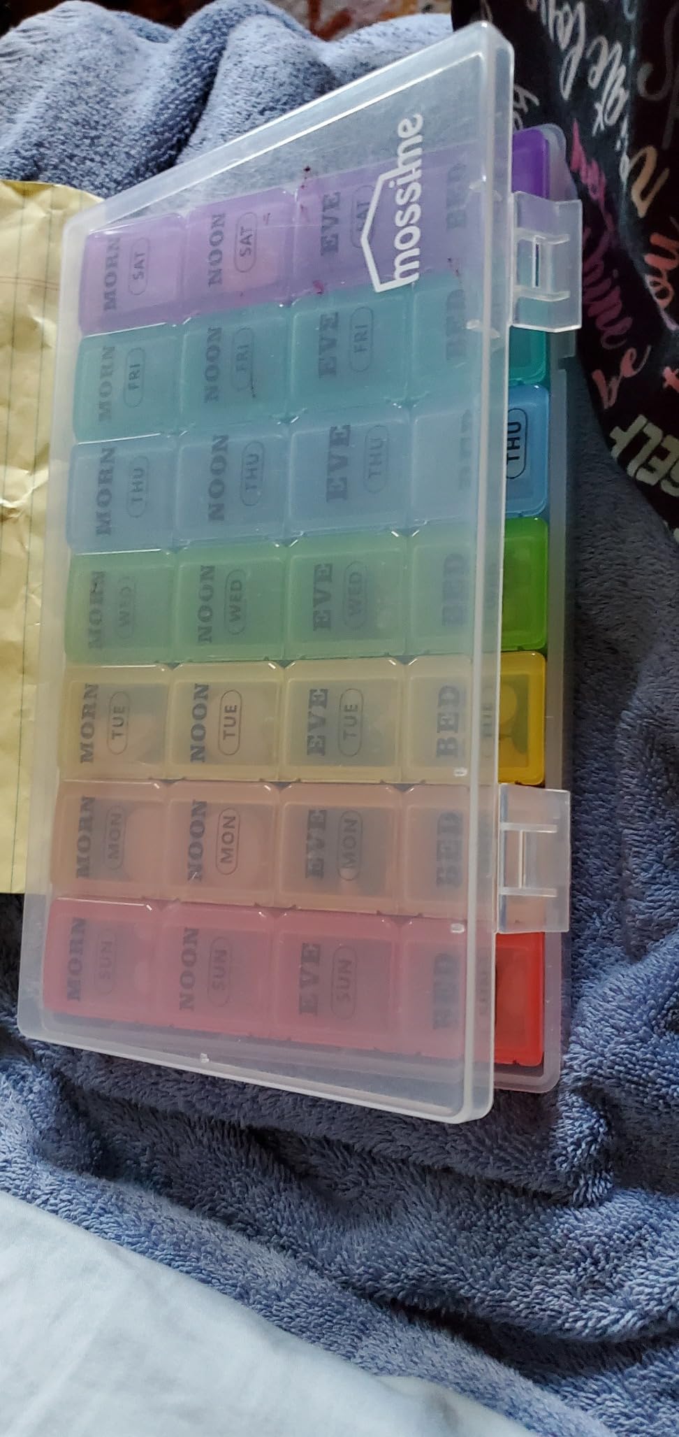 Mossime Pill Organizer 4 Times a Day, XL Weekly AM PM Pill Box, 7 Day Large customer photo 1
