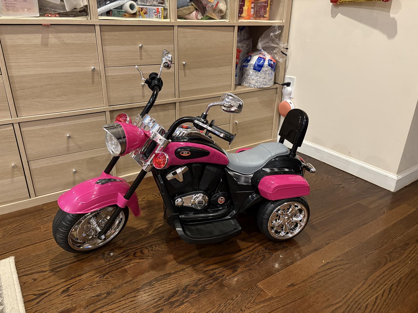 Costzon 6V Ride on Chopper Kids Motorcycle with Horn, Headlight (Blue) customer photo 2