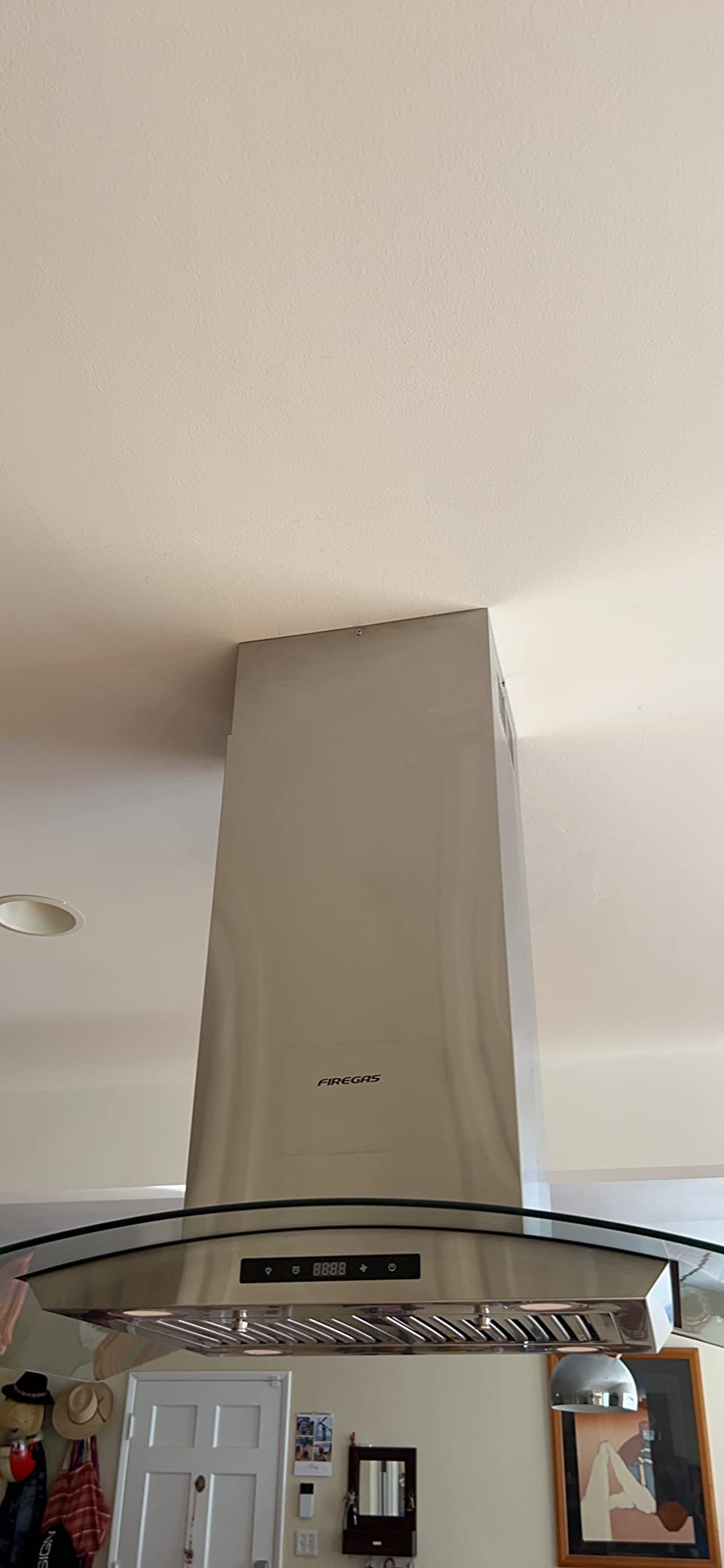 FIREGAS Island Range Hood 30 inch, 700 CFM Ceiling Mount Kitchen Vent Hood | Stainless Hood, 3-Speed Fan, 4 LEDs, Timer, Gesture/Remote/Touch, Ducted/Ductless, Permanent Filters, Duct & Charcoal Filters customer photo 1