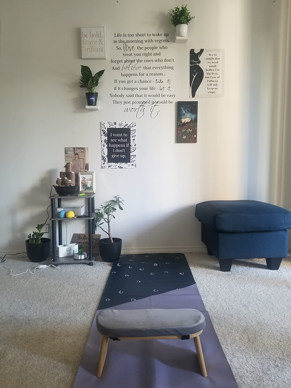 Florensi Folding Bamboo Meditation Chair 18 x 7 x 6 in Grey Kneeling Bench customer photo 1