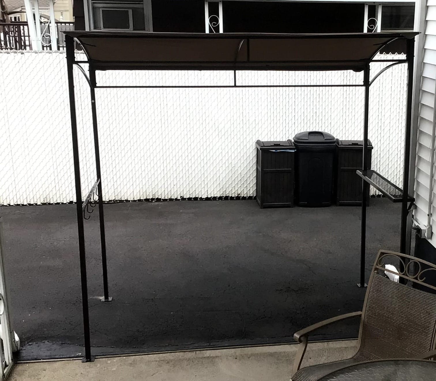Giantex 7x4.4ft Grill Gazebo, Patio Outdoor Backyard BBQ Canopy Shelter, Soft Top, Heavy-Duty Steel Construction, Storage Shelf, Hanging Hooks, Bear Opening Setting, Anchor Kit (Beige) customer photo 1