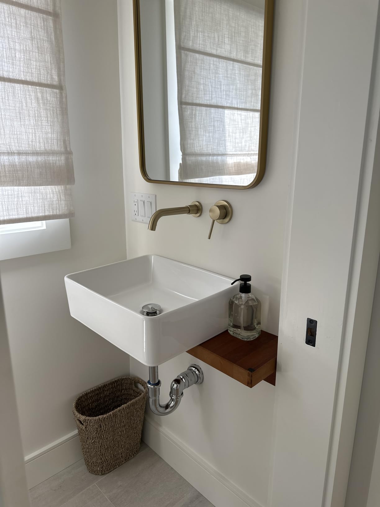KES Bathroom Vessel Sink, Rectangular 16