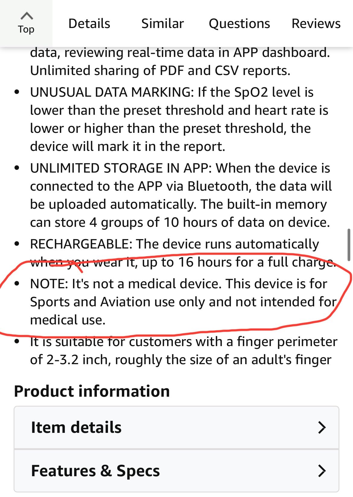 Wellue O2Ring Pulse Oximter, Bluetooth SPO2 Blood Oxygen Saturation Monitor - Wearable O2 Ring Sensor with Vibration Reminder, Free APP & PC Report, Rechargeable customer photo 1