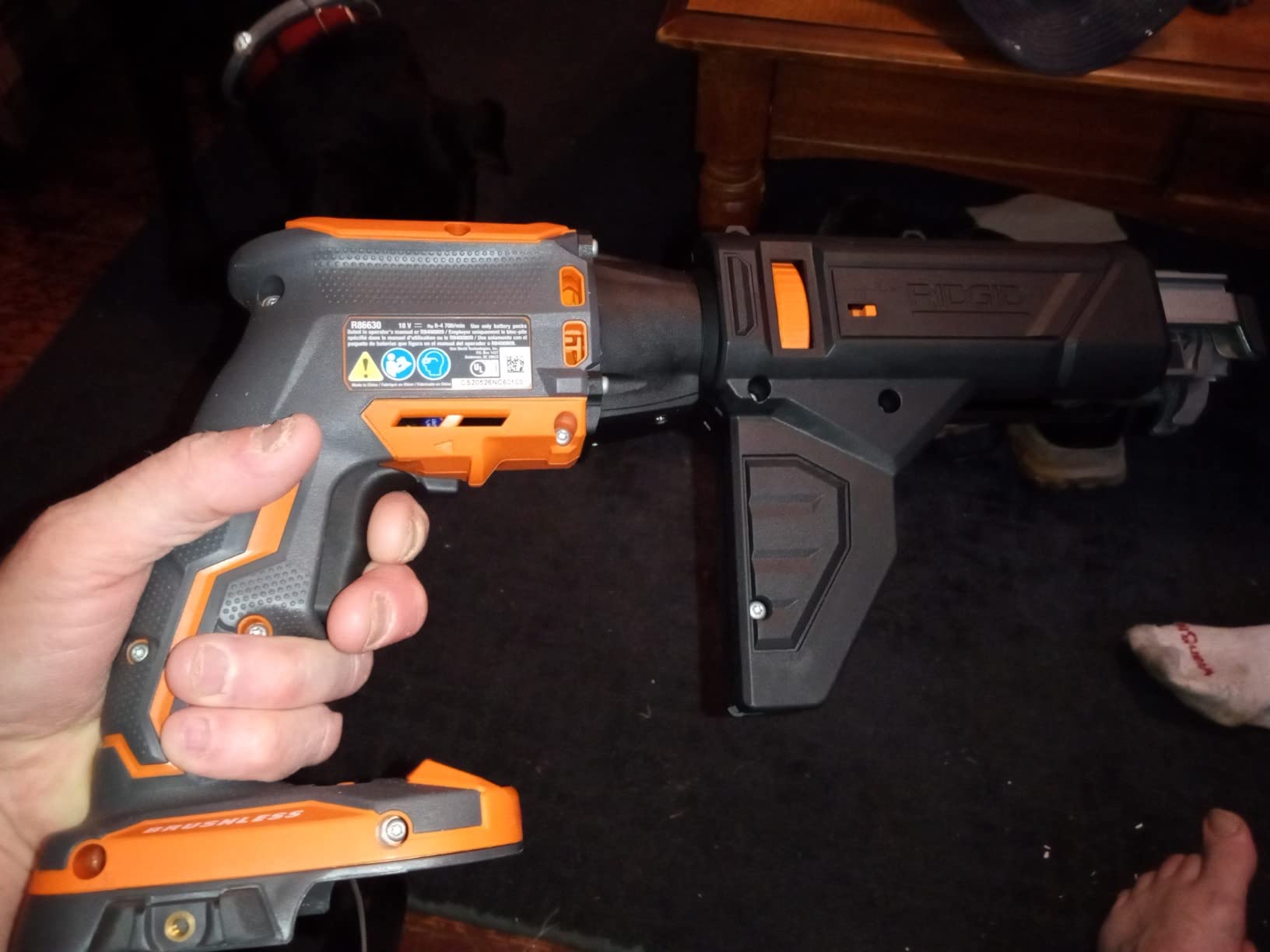 RIDGID 18-Volt Cordless Brushless Drywall Screwdriver with Collated Attachment (Tool-Only) customer photo 1