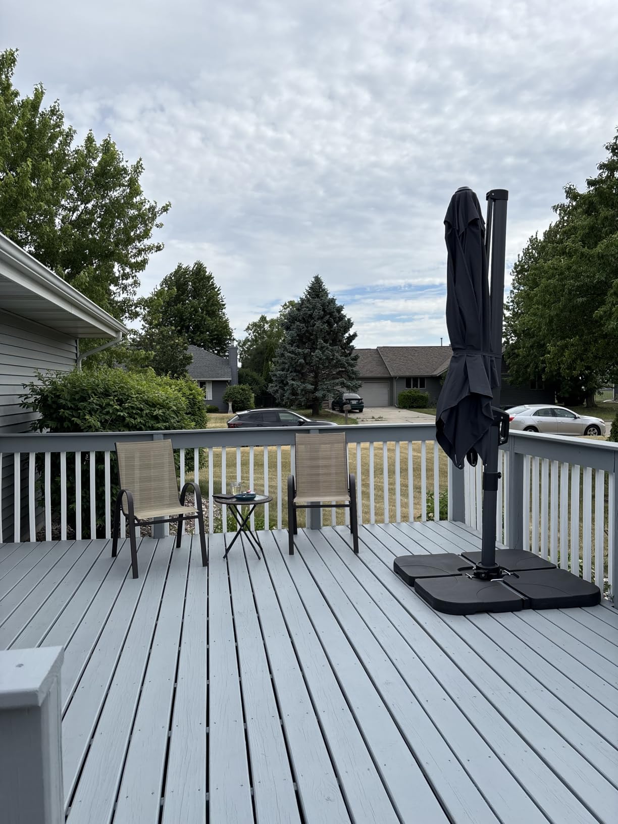 PURPLE LEAF Patio Umbrella Outdoor 10' x 10' Square 360° Rotation Beige customer photo 2