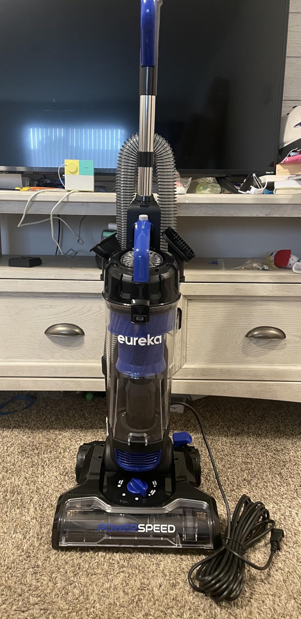 Eureka Lightweight Powerful Upright Vacuum Cleaner for Carpet and Hard Floor, PowerSpeed, New Model,Blue,black/New Model customer photo 1