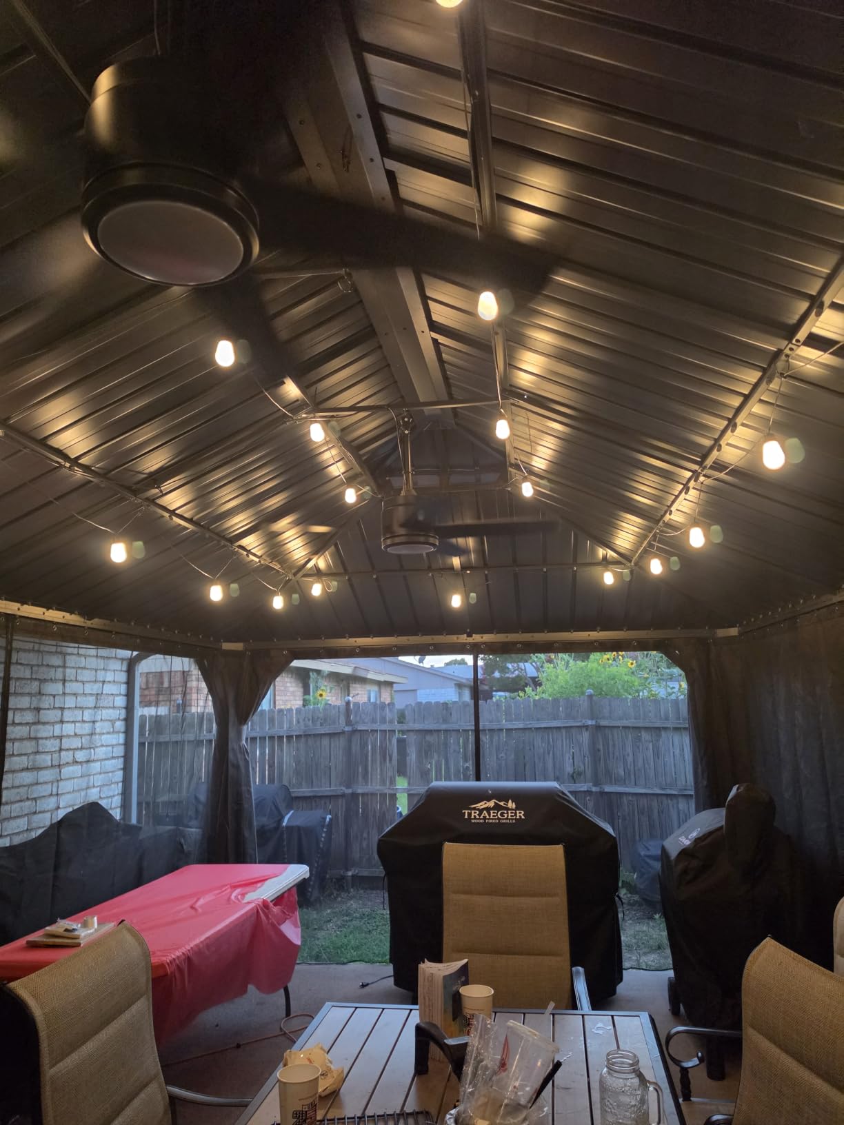 PURPLE LEAF Permanent Hardtop Gazebo 10' X 12' Aluminum, Gray customer photo 1