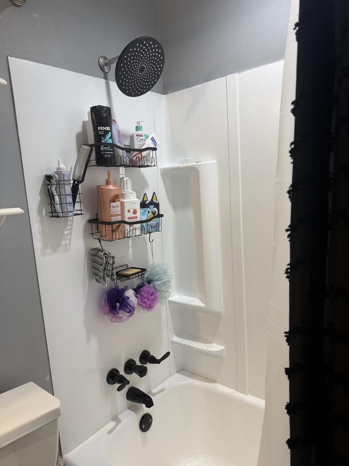 Rain Shower Head VMASSTONE 9In High Pressure Showerhead - Tool Free Installation- with Large Spray Surfaces and 200 Nozzles for Delicate and Unstimulate Shower Experience (EM-001 Matte Black/Black) customer photo 2