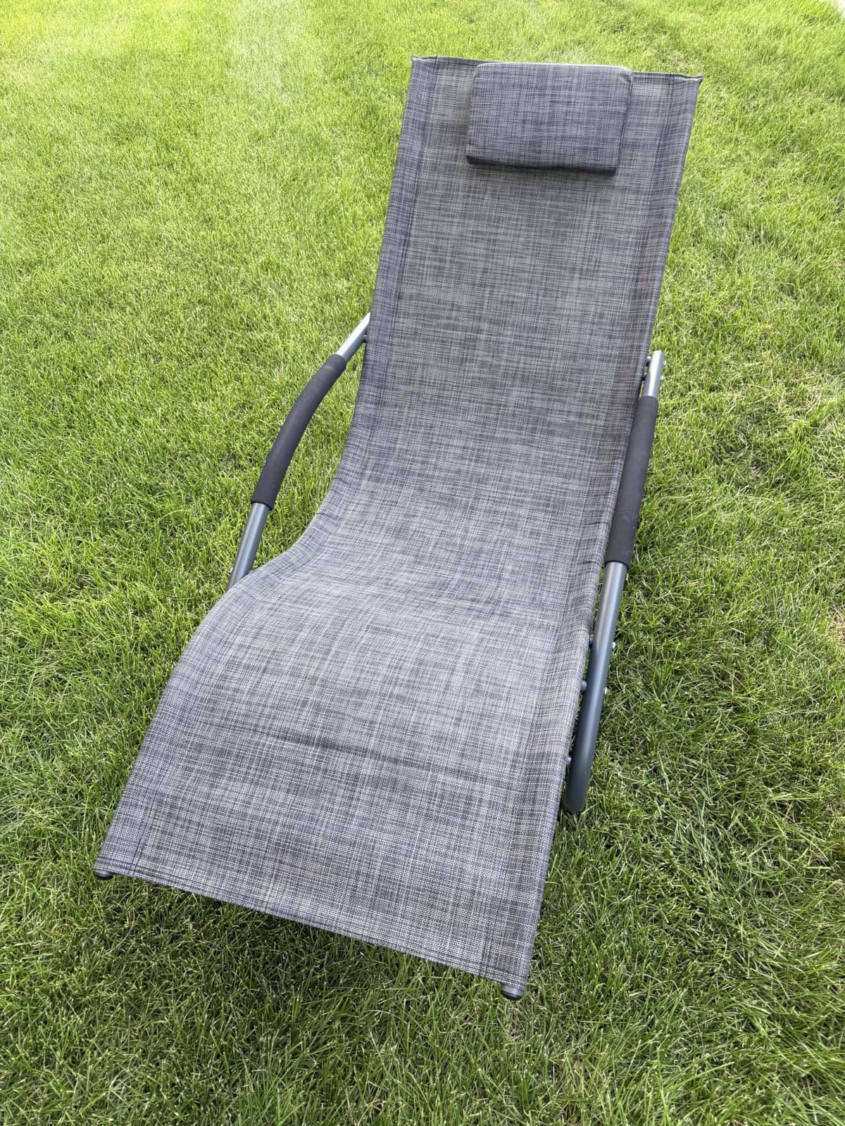 Outdoor Lounge Chair with Pillow, Patio Chaise Lounge, Brown customer photo 2