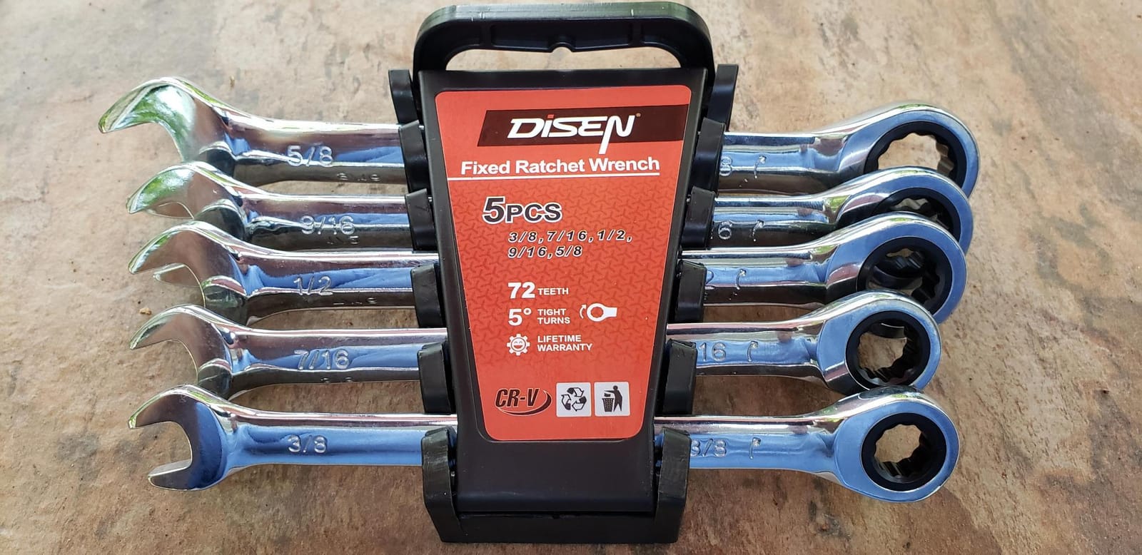 DISEN 22 PCS Ratcheting Wrenches Set, SAE & Metric, 1/4