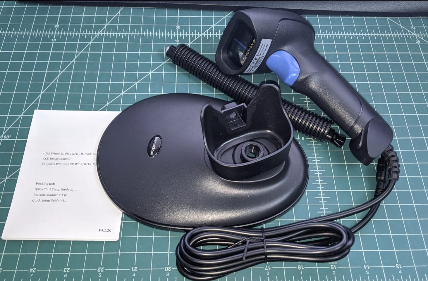 NetumScan Handheld USB 1D Barcode Scanner with Stand, Wired CCD for POS customer photo 2