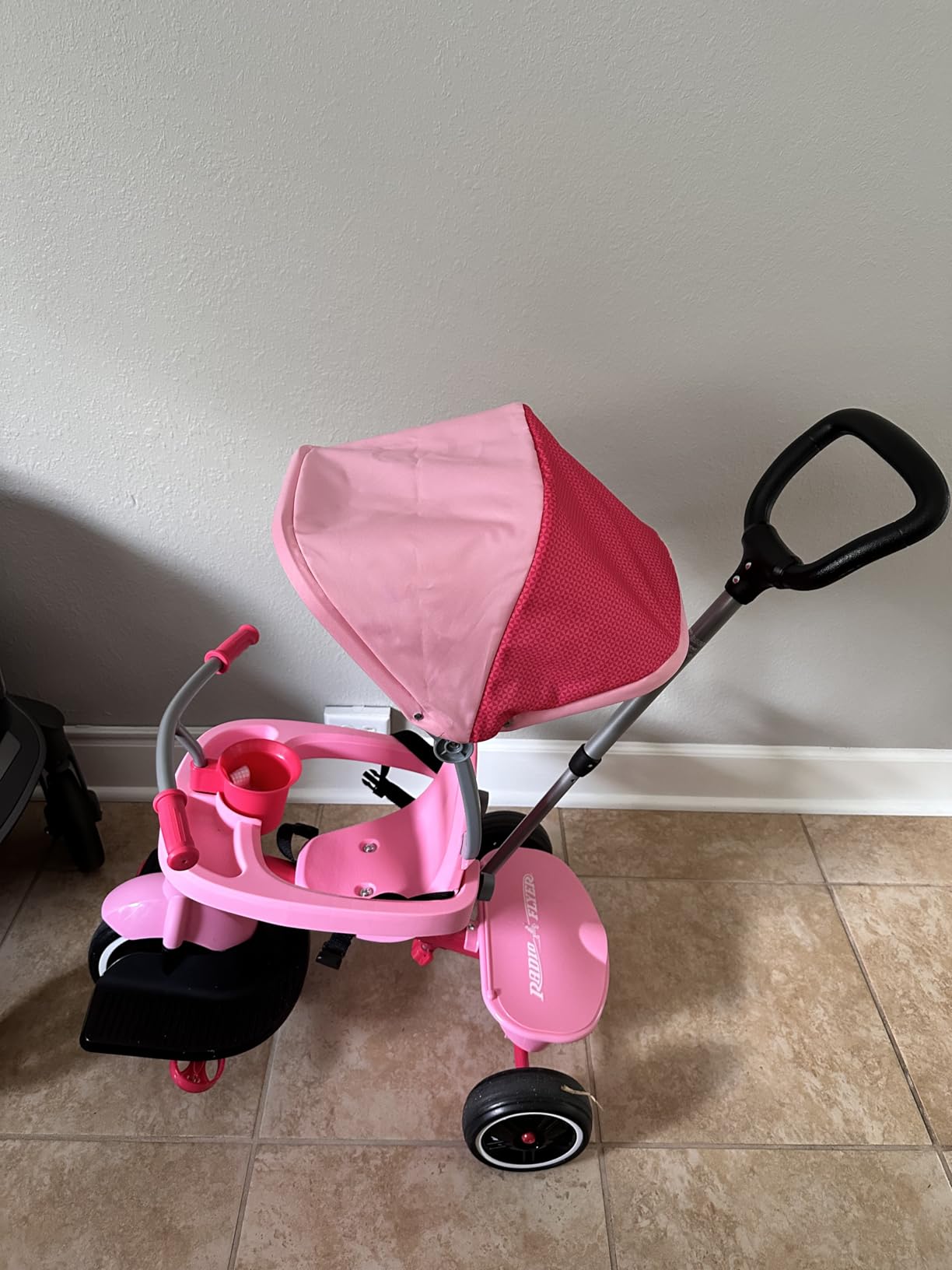 Radio Flyer 4-in-1 Pedal & Push Stroll ’N Trike, Ages 1-5, UV Canopy, Red customer photo 2