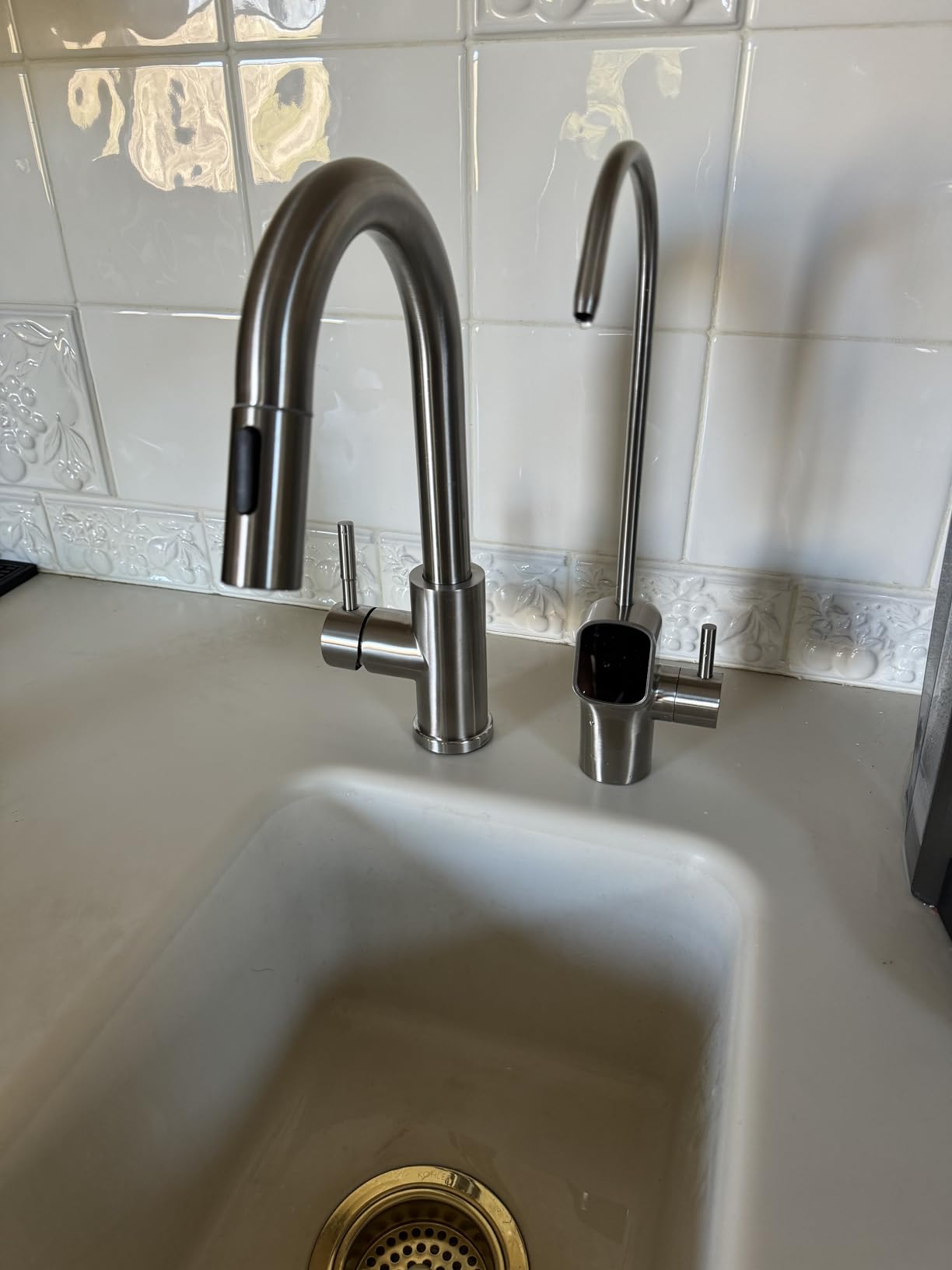APPASO Bar Sink Faucet with Pull Down Sprayer Single Hole Brushed Nickel customer photo 2