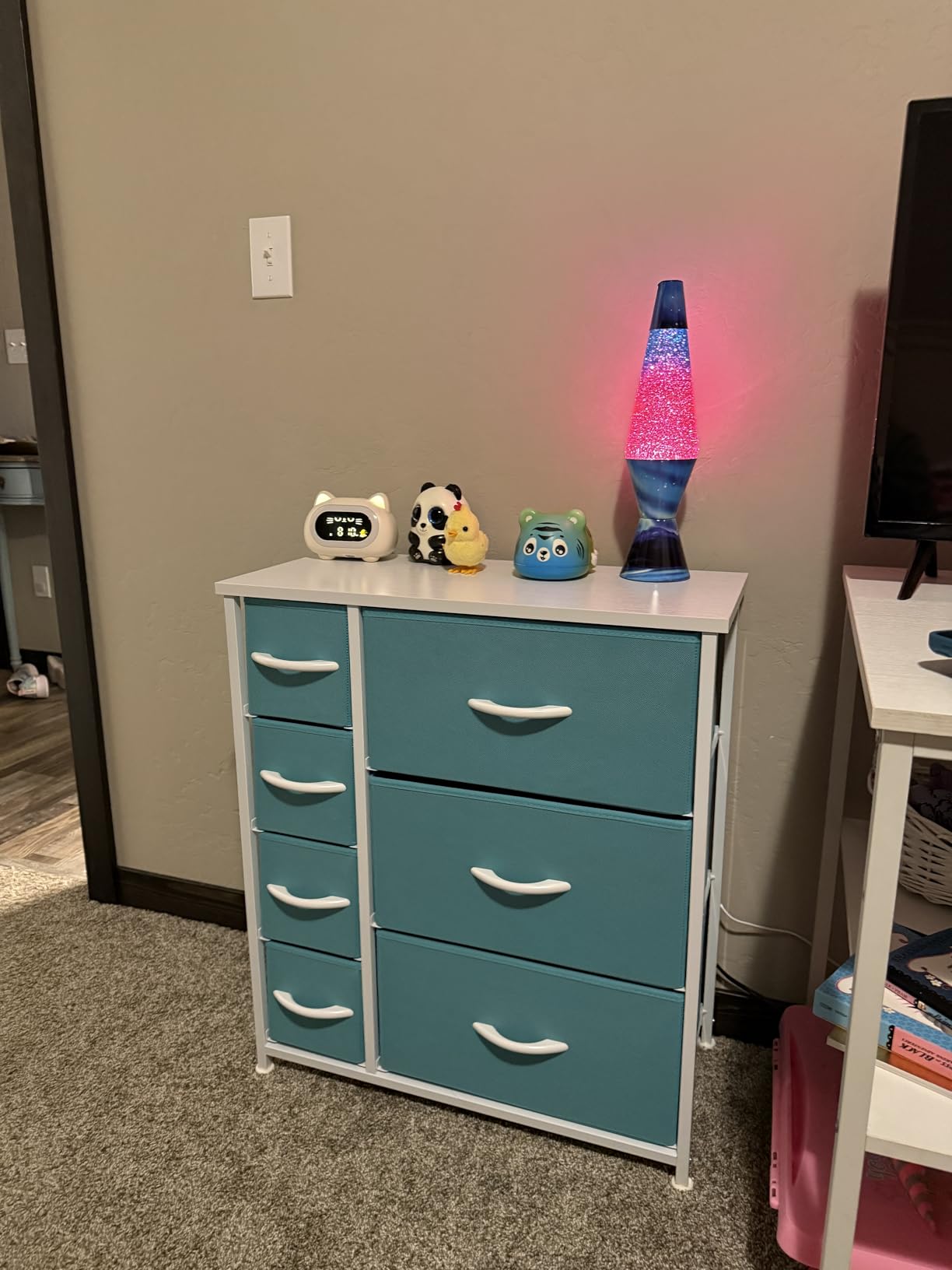 Sorbus 7-Drawer Dresser for Kids Bedroom, Wood Top (Blue/Pink/Purple) customer photo 2