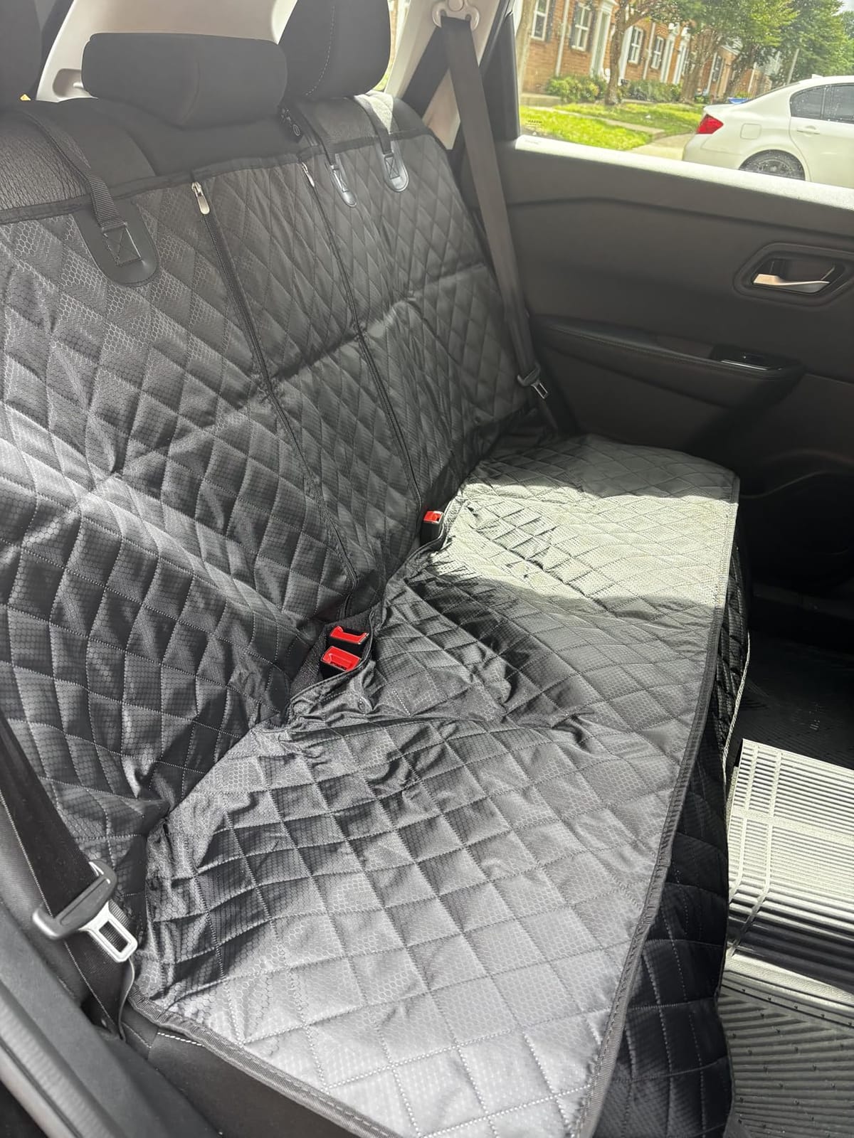 ANOSOSPECIAL Dog Car Seat Cover for Back Seat Cover,Non Stick Fur Rear Seat Protector for Pet,Nonslip Waterproof Durable Universal Fit Interior Backseat Covers for Auto Van SUV customer photo 1